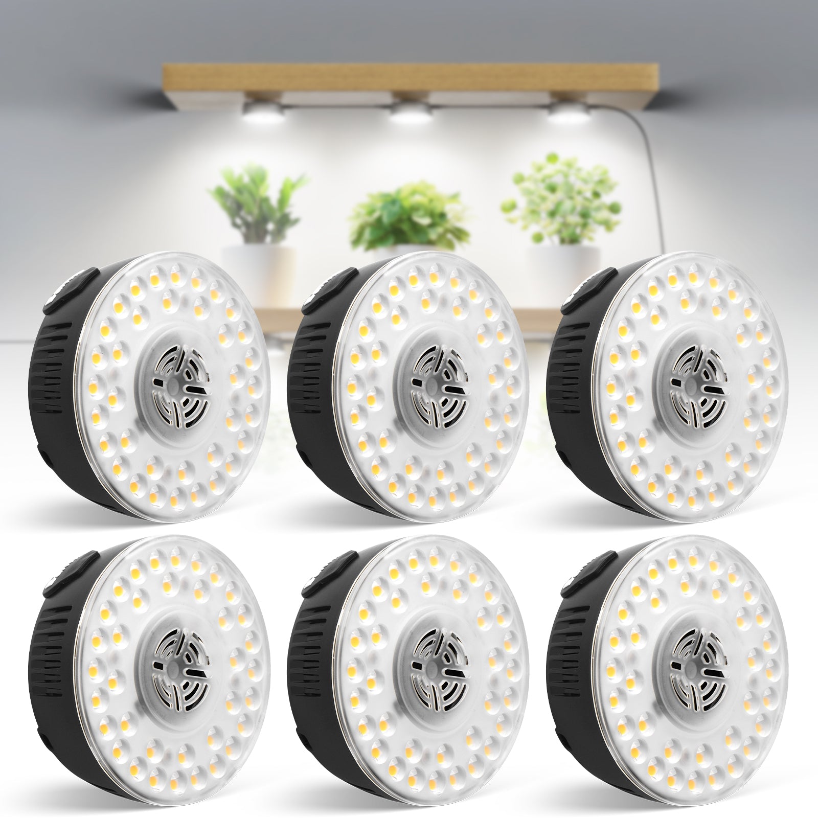 Barrina OG09 Orbgrow Series 9W Puck LED Grow Lights 5000K | Magnetic & Linkable (Black Color))