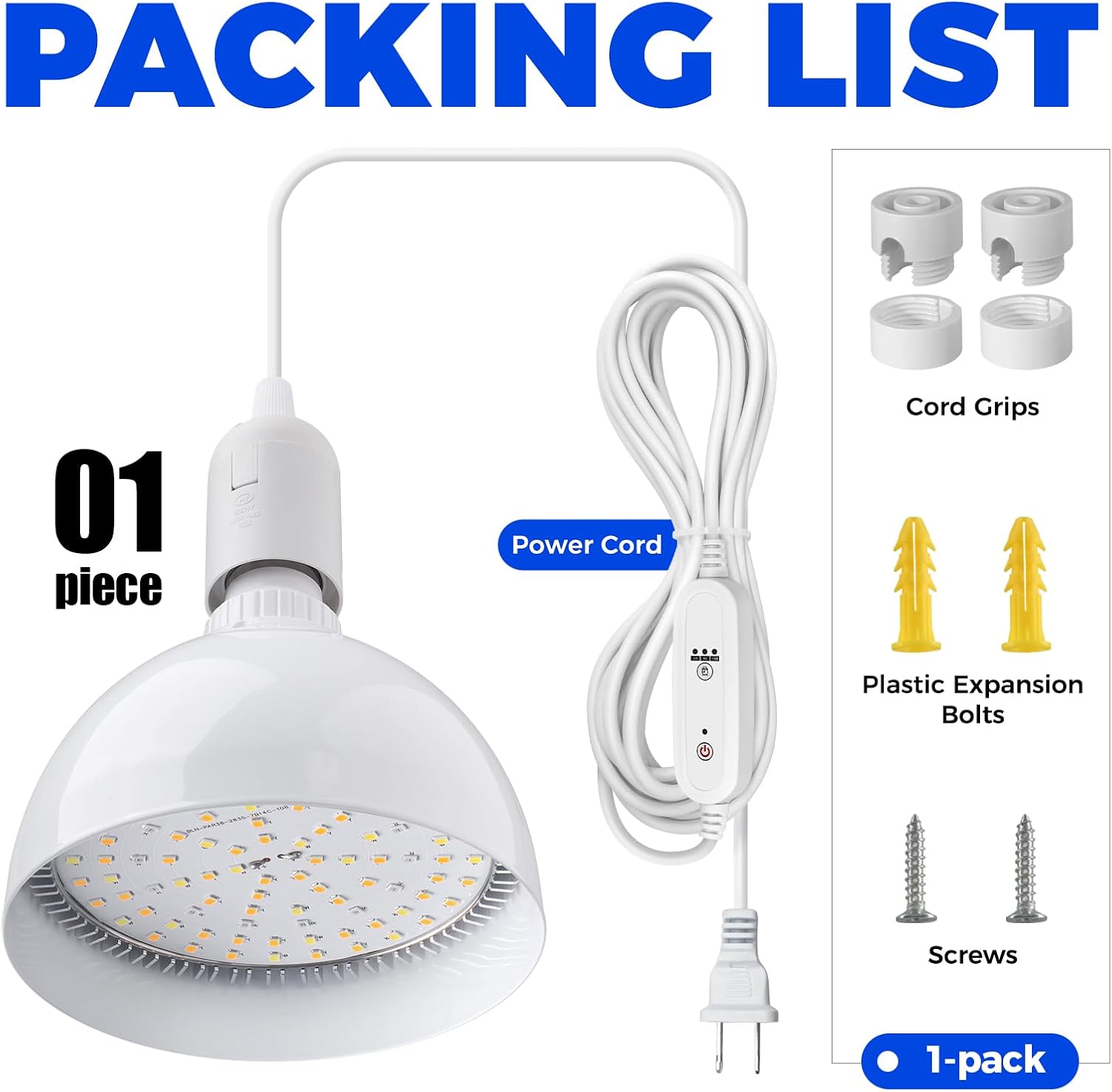 Barrina PAR38 25W LED Hanging Grow Light Yellow Light | Full Spectrum & Timer | TB25