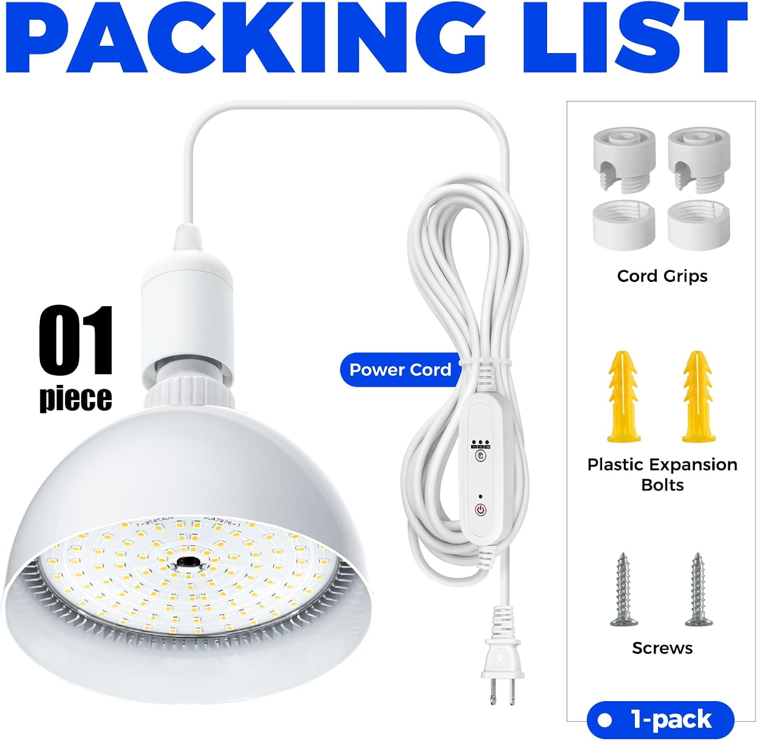 Barrina PAR38 25W LED Hanging Grow Light 5000K | Full Spectrum & Timer | TB25
