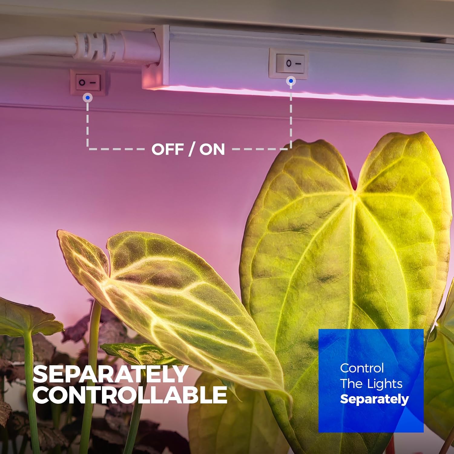 Barrina T5 20W LED Grow Lights 4FT Pink Light | Full Spectrum & Linkable | ML20