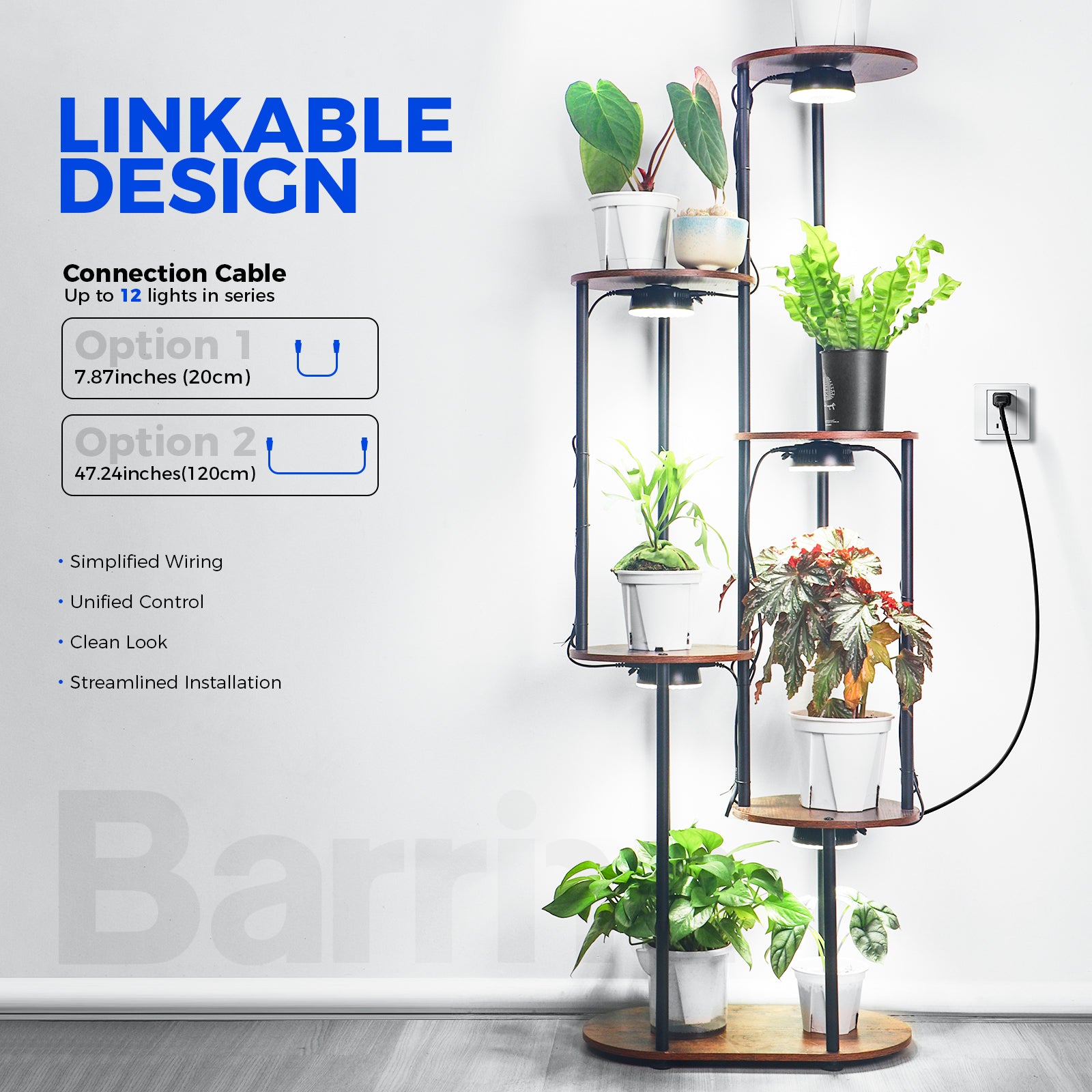Barrina OG09 Orbgrow Series 9W Puck LED Grow Lights 5000K | Magnetic & Linkable (Black Color))