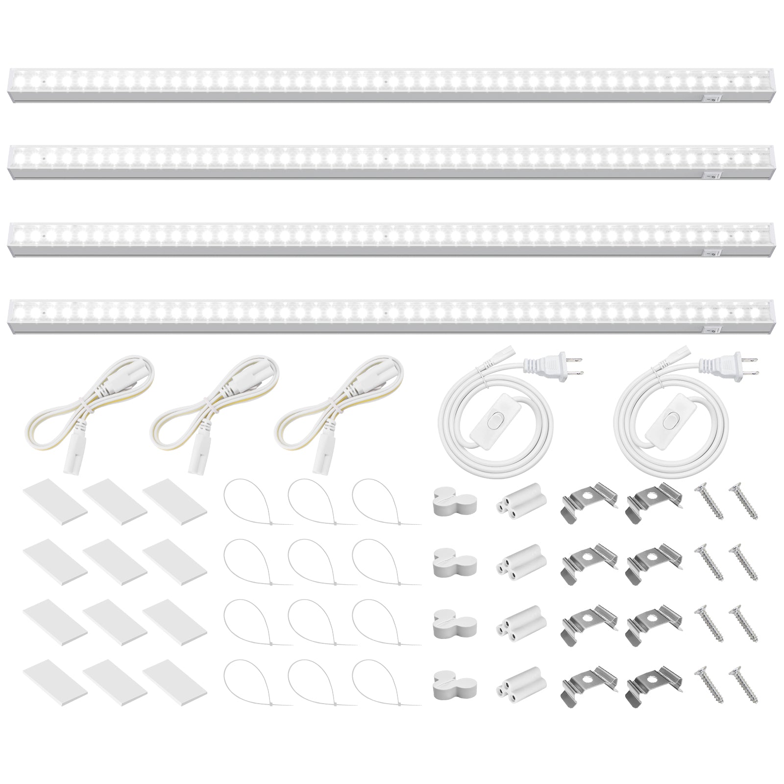 Lampada Per Piante Barrina T5 Grow Light 88cm - Spettro Completo 5000K, 64W (4x16W), Collegabile, Con Interruttore, 4 Pezzi