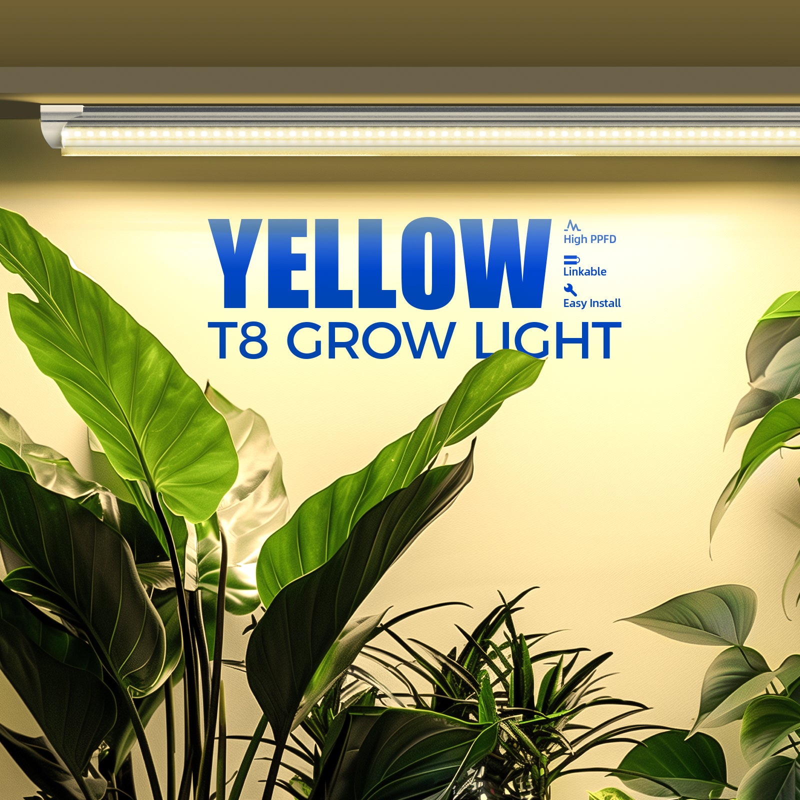 T8 LED Grow Light,4FT,42W,Full Spectrum,Linkable,Reflector Design,QL42