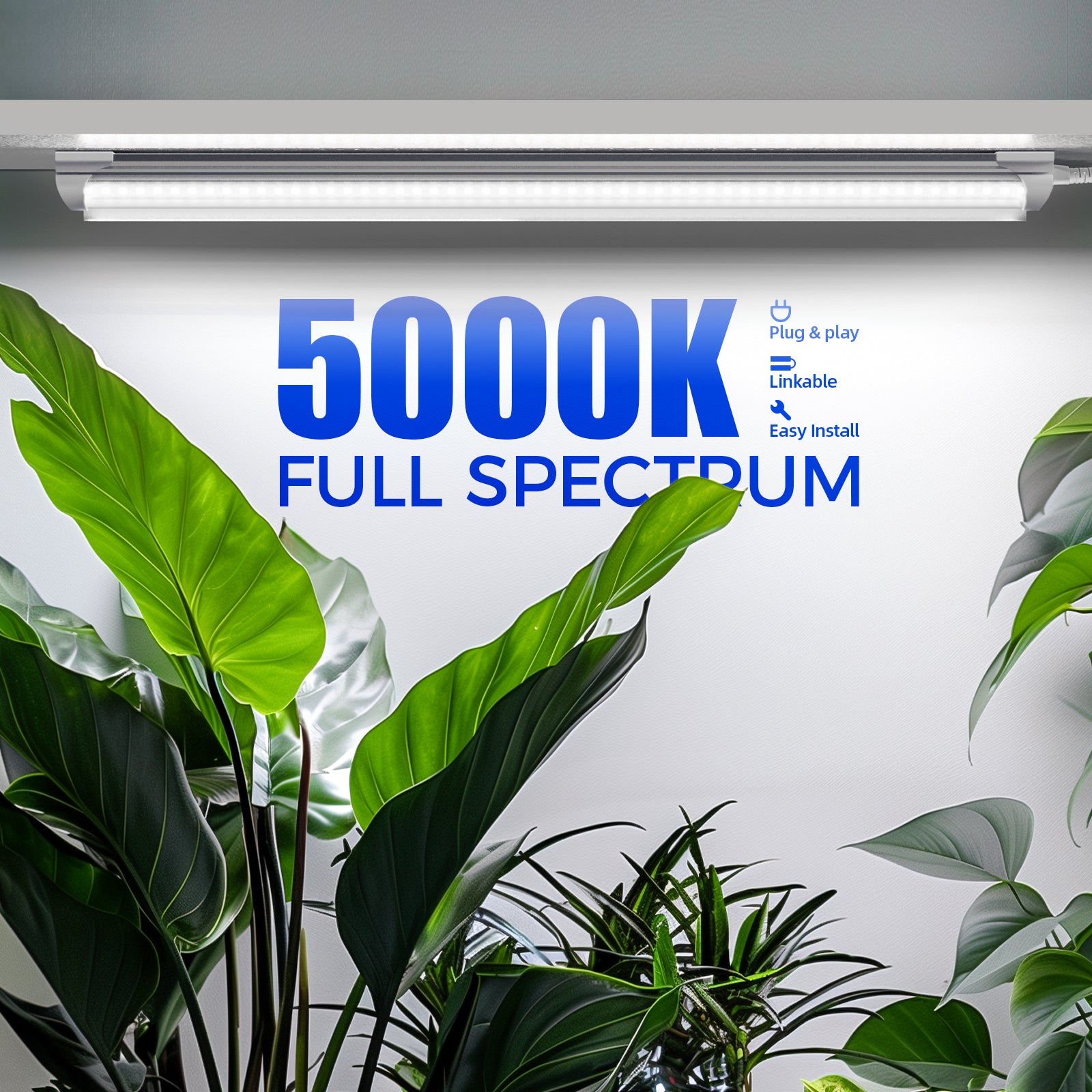 T8 LED Grow Light,2FT,24W,Full Spectrum,Linkable,Reflector Design,QF24