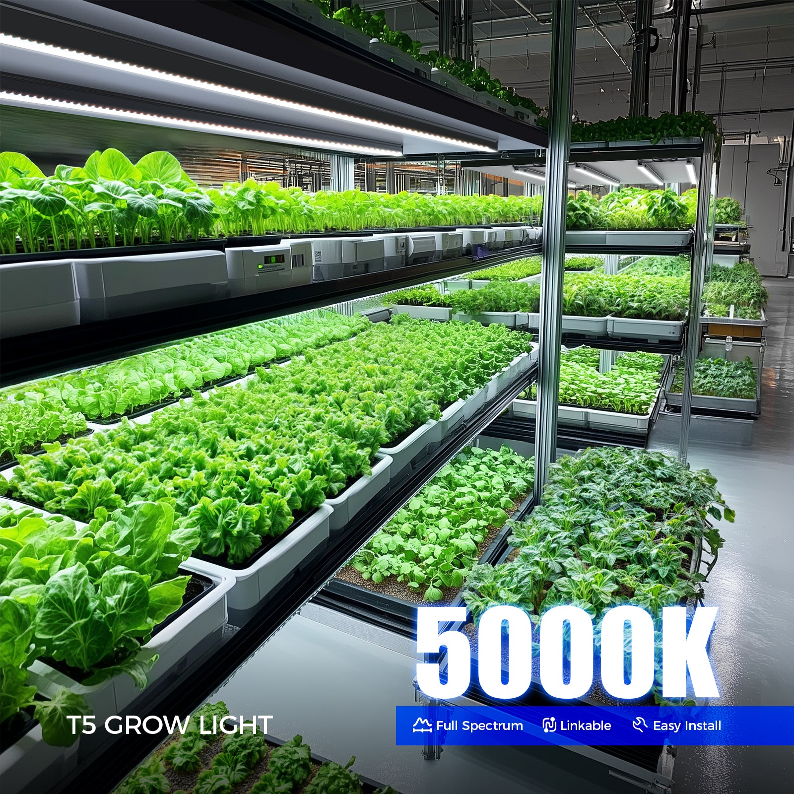 Barrina T5 20W LED Grow Lights 4FT 5000K | Magnetic Installation & Linkable | NL20