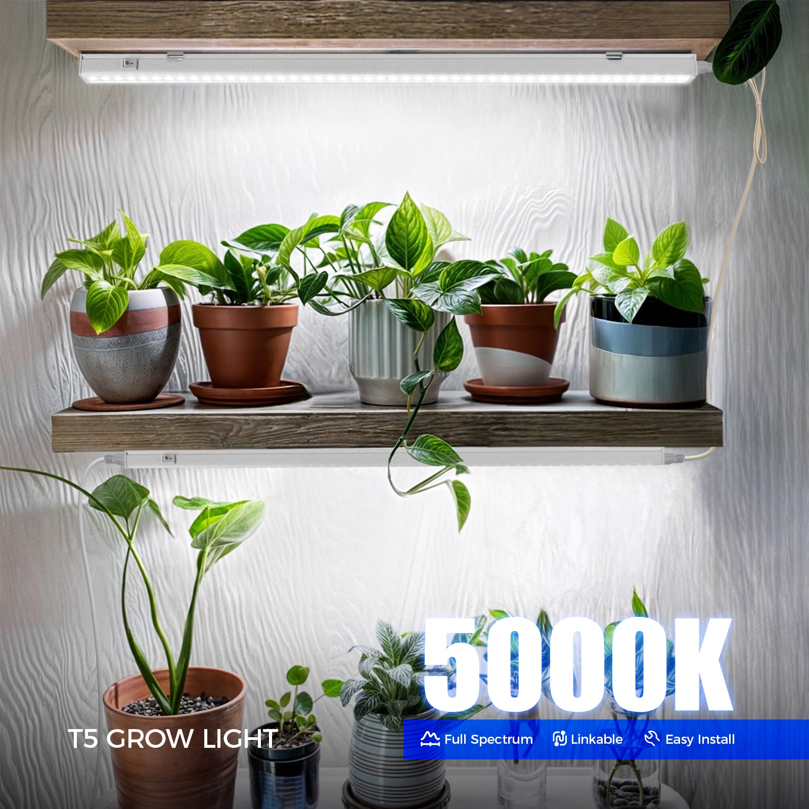 Barrina T5 10W LED Grow Lights 2FT 5000K | Full Spectrum & Linkable | MF10