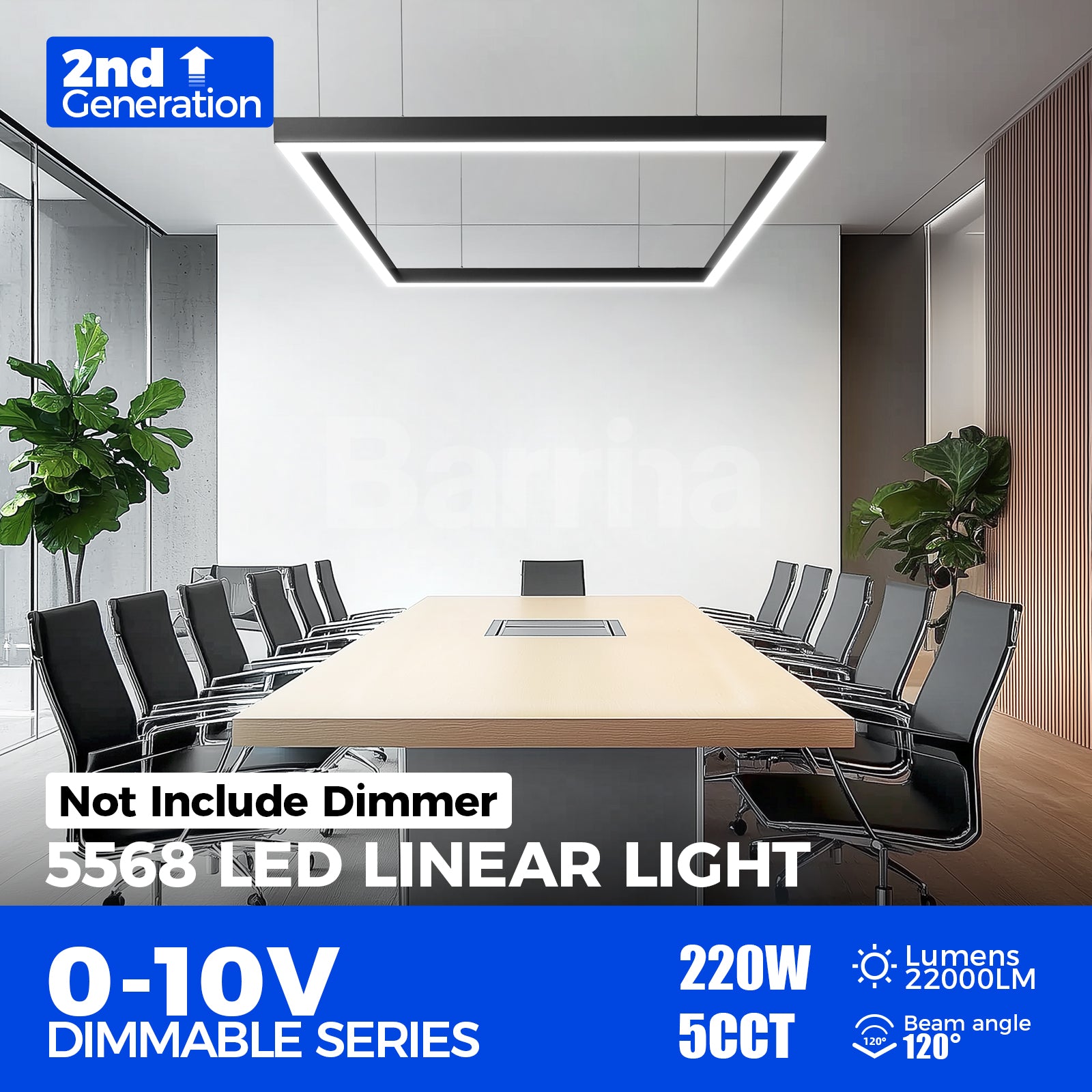 Barrina 5568 Remote Series 2nd-Generation 216W Square Set LED Linear Lights 5FT * 5FT 3000K - 6000K 21600LM | Seamless Connection & Color Changing