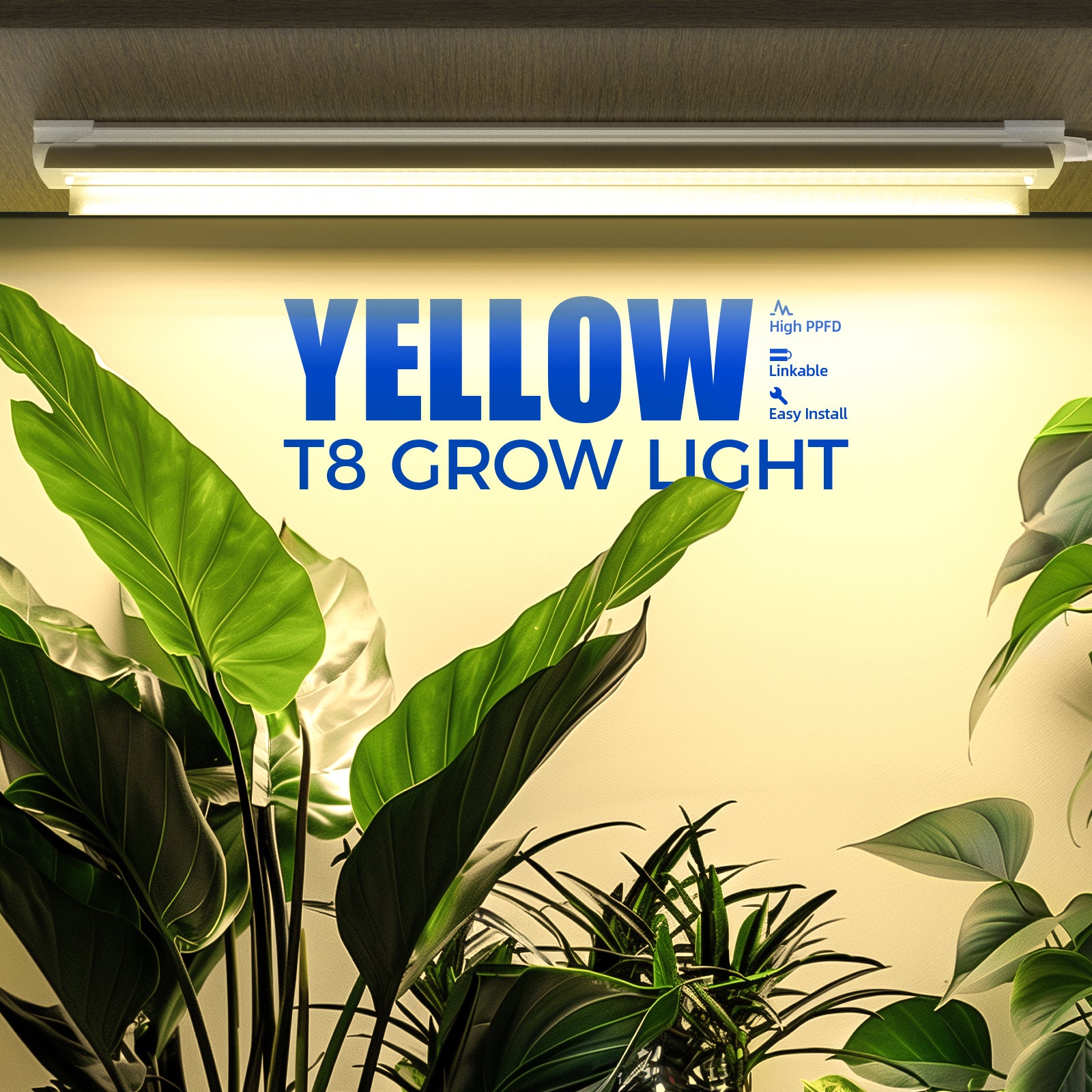 Barrina T8 24W LED Grow Light 2FT Yellow Light | Reflectors & Linkable | QF24