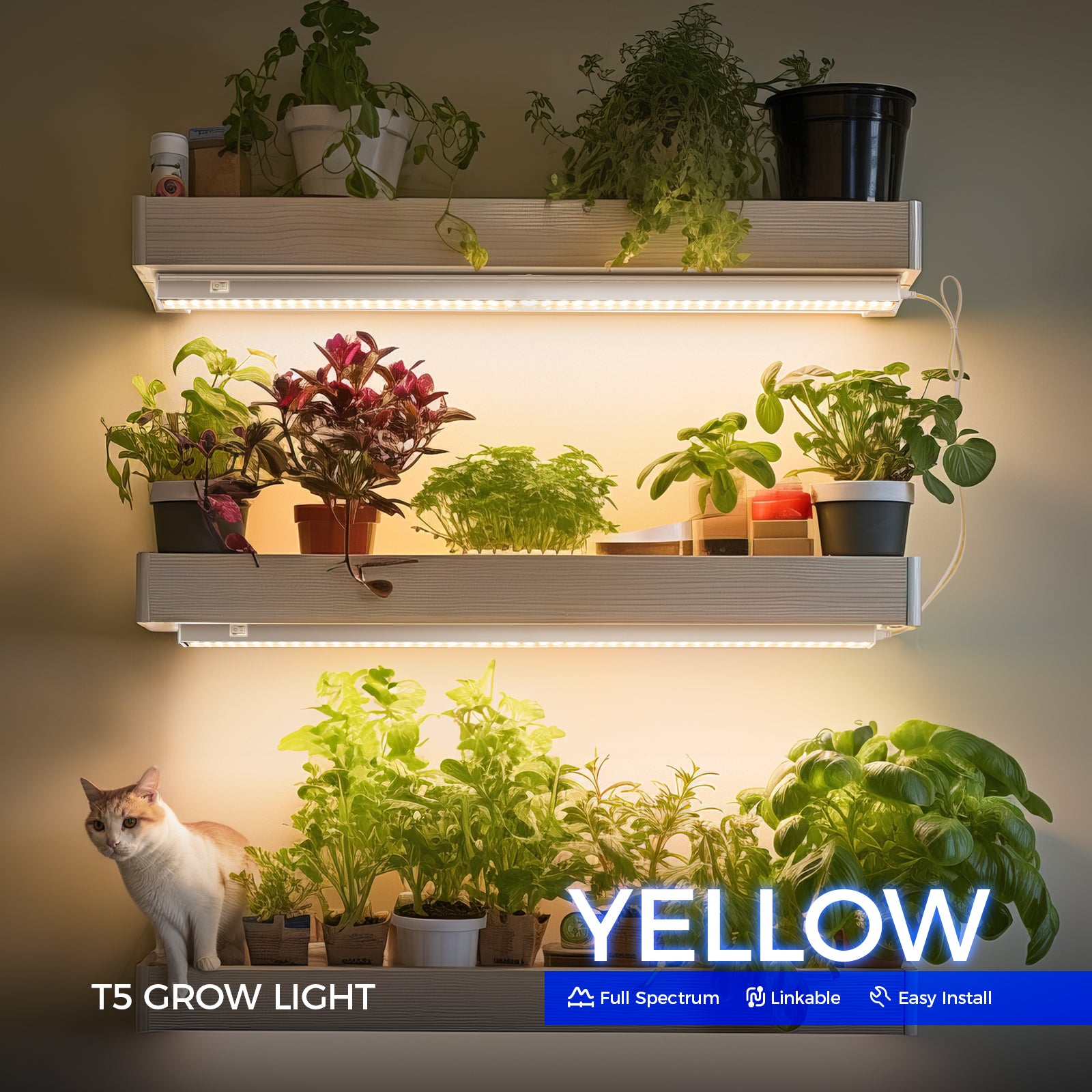 Barrina T5 10W LED Grow Light 2FT Yellow Light | Linkable | MF10