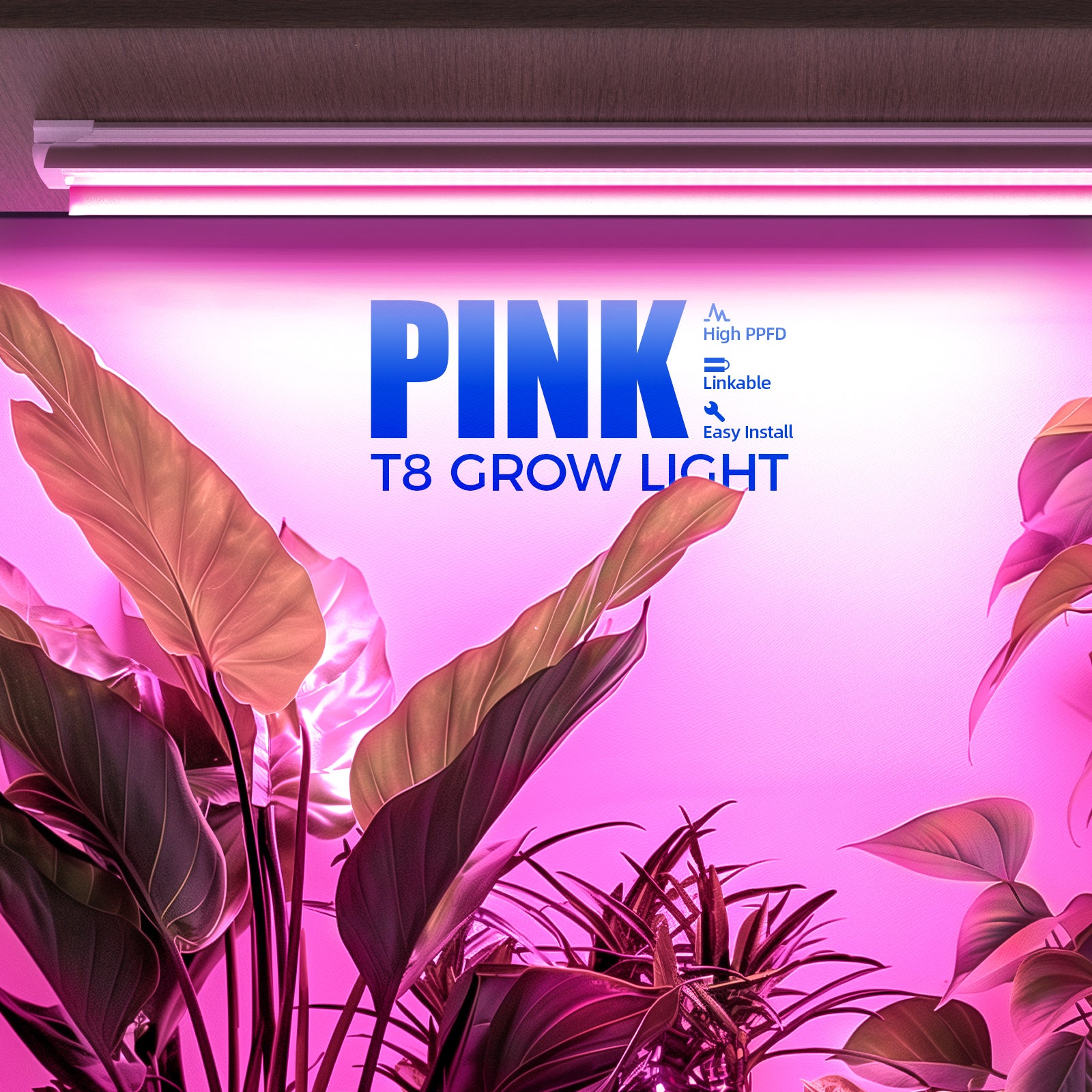 Barrina T8 42W LED Grow Light 4FT Pink Light | Reflectors & Linkable | QL42