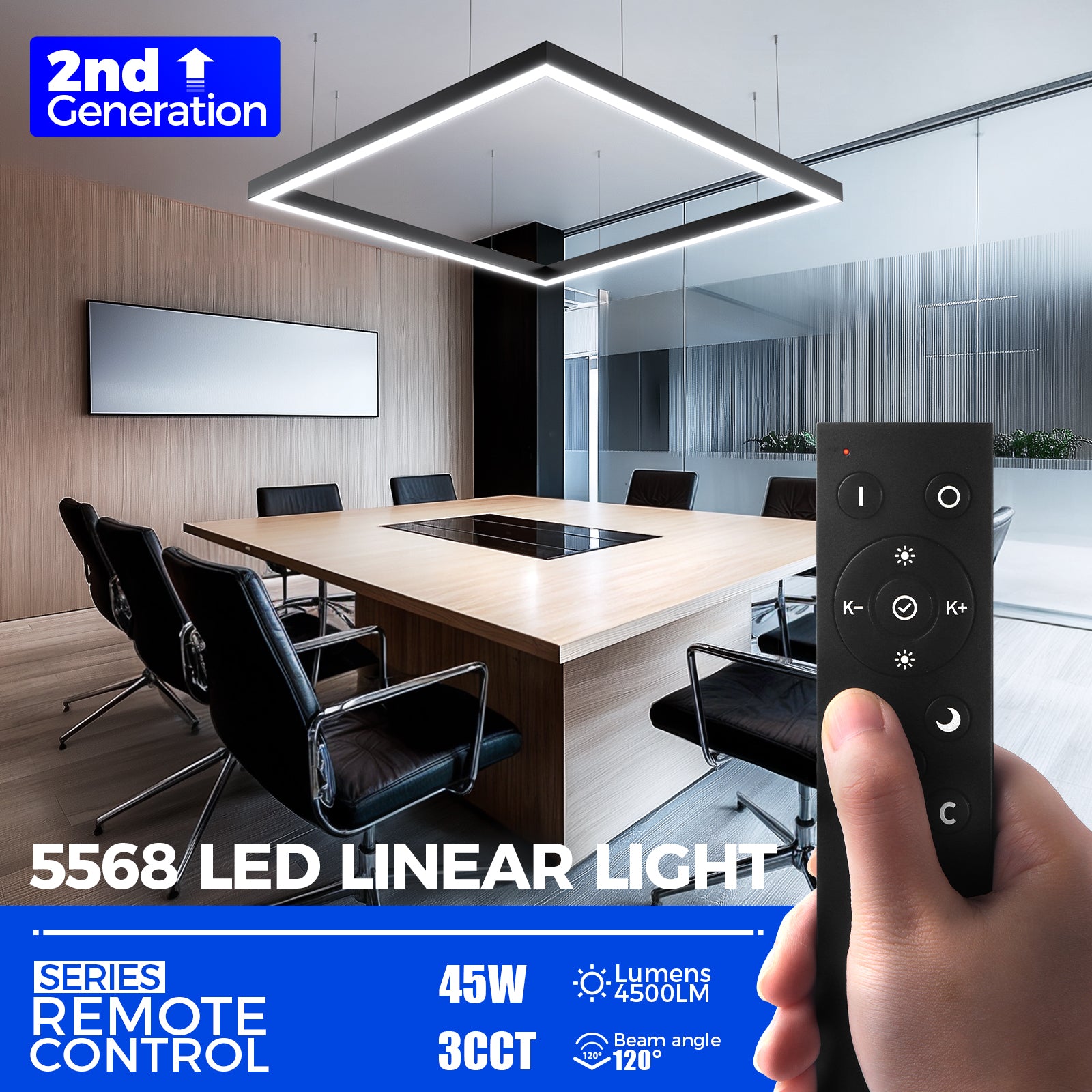 Barrina 5568 Remote Series 2nd-Generation 216W Square Set LED Linear Lights 5FT * 5FT 3000K - 6000K 21600LM | Seamless Connection & Color Changing