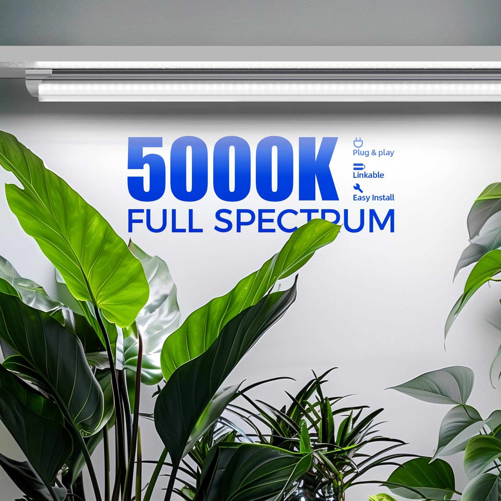 T8 LED Grow Light,3FT,30W,Full Spectrum,Linkable,Reflector Design,6 Packs,QI30