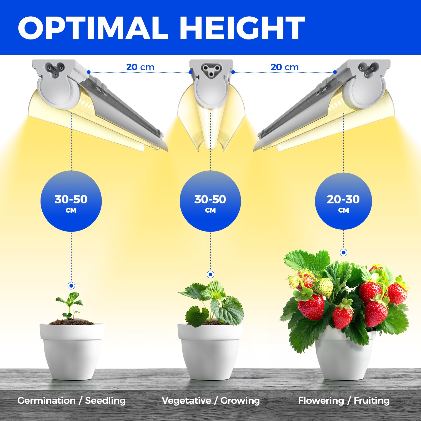 Barrina T8 24W LED Grow Lights 2FT Yellow Light | Reflectors & Linkable | QF24