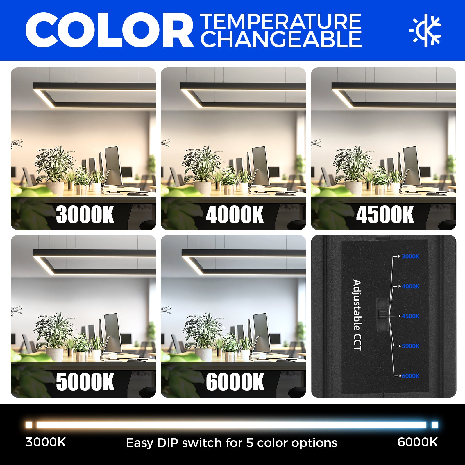 Barrina 5568 Remote Series 2nd-Generation 216W Square Set LED Linear Lights 5FT * 5FT 3000K - 6000K 21600LM | Seamless Connection & Color Changing