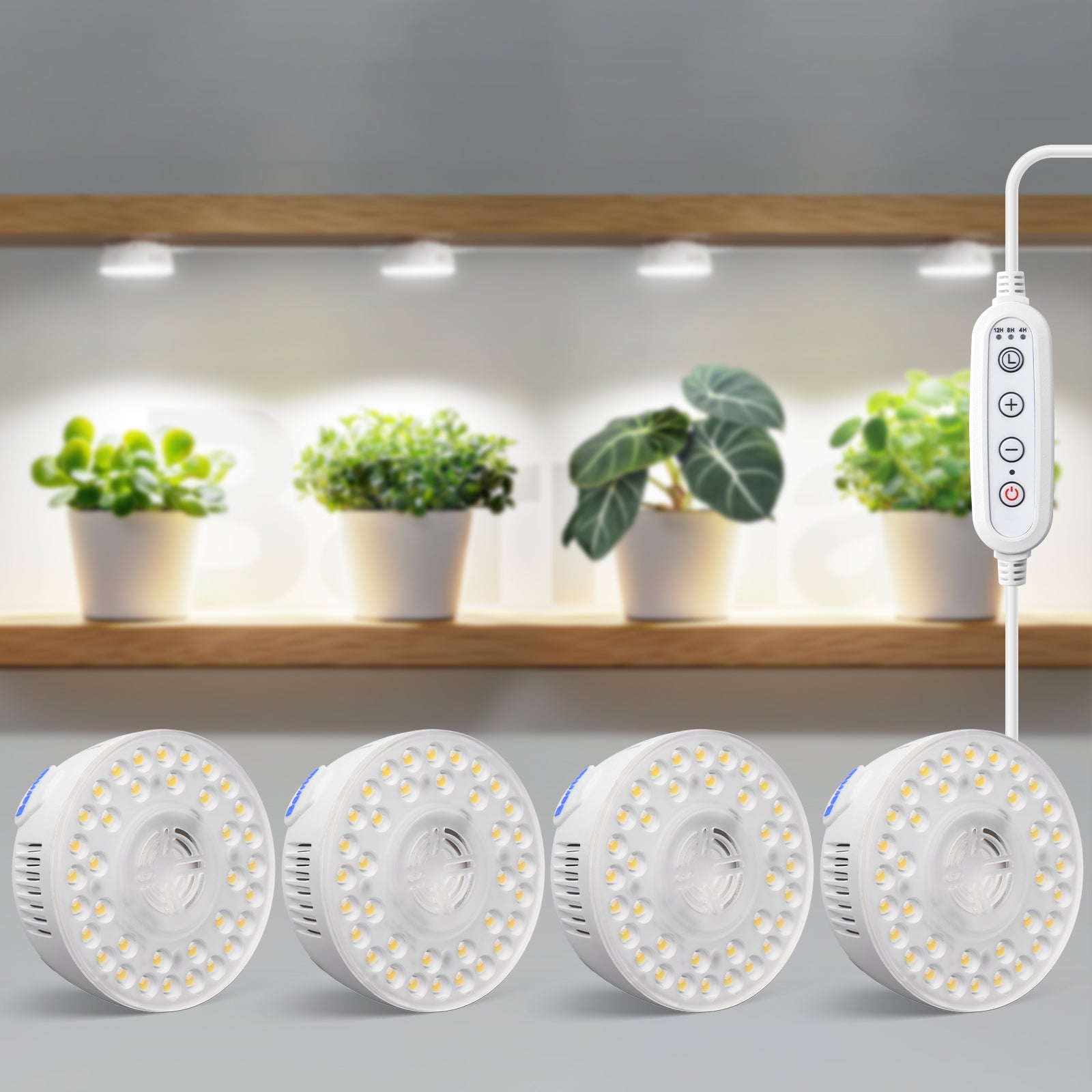 Barrina OG09 Orbgrow Series 9W Puck LED Grow Lights 5000K | Magnetic & Linkable with Smart Timer & 5 Level Dimmable