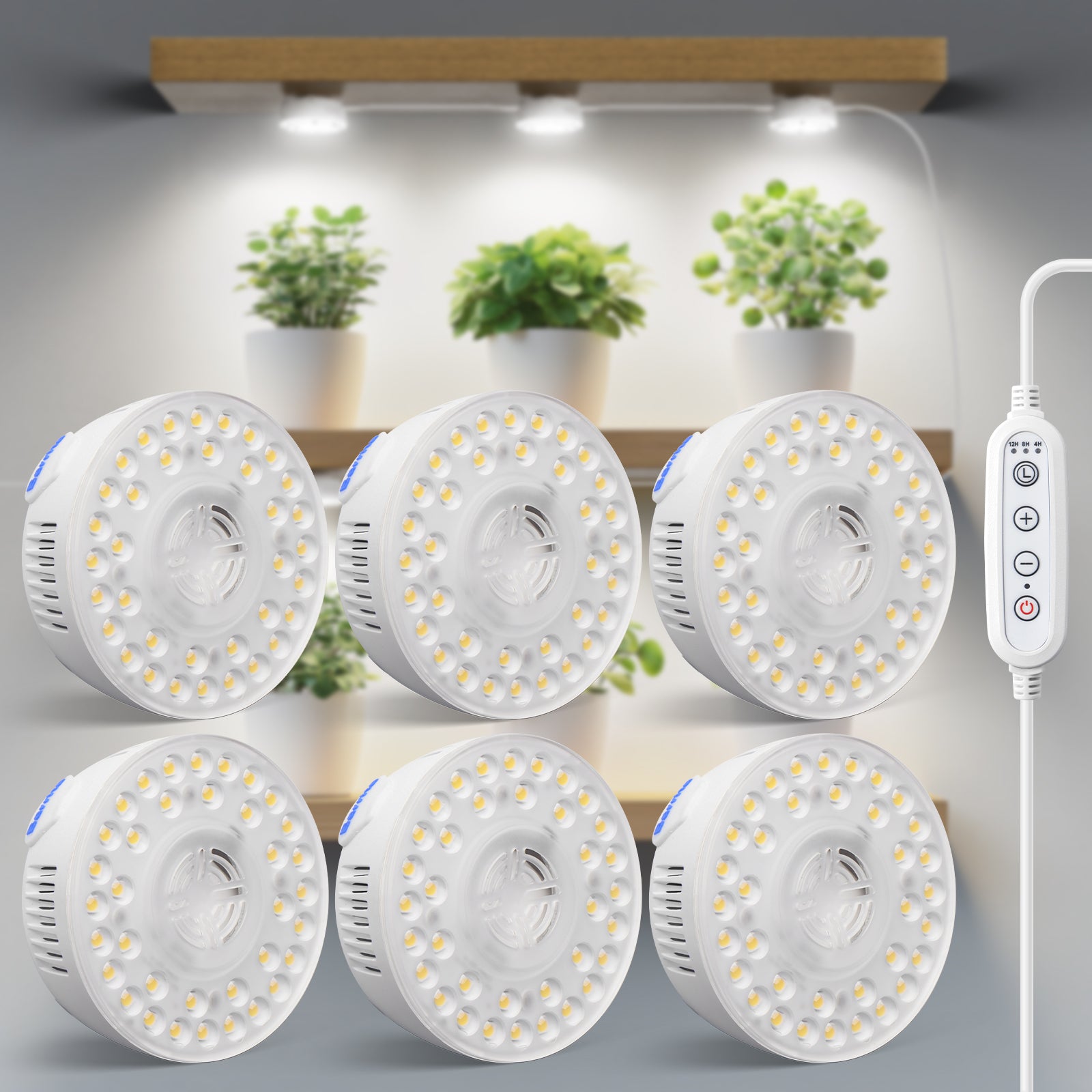 Barrina OG09 Orbgrow Series 9W Puck LED Grow Lights 5000K | Magnetic & Linkable with Smart Timer & 5 Level Dimmable