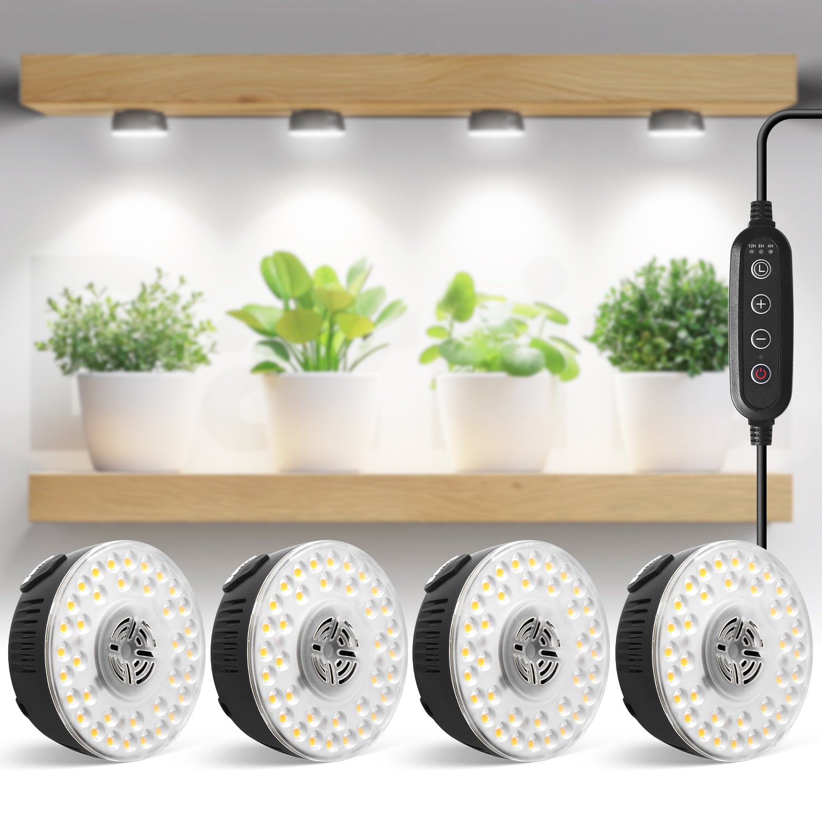 Barrina OG09 Orbgrow Series 9W Puck LED Grow Lights 5000K | Magnetic & Linkable with Smart Timer & 5 Level Dimmable