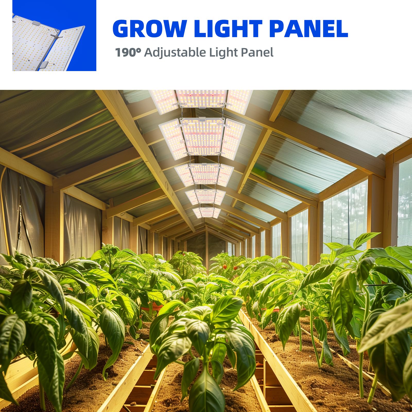 4x4FT LED Grow Light Full Spectrum with IR 200W 816 LEDs (1 Pack) DC200(M) - Barrina led