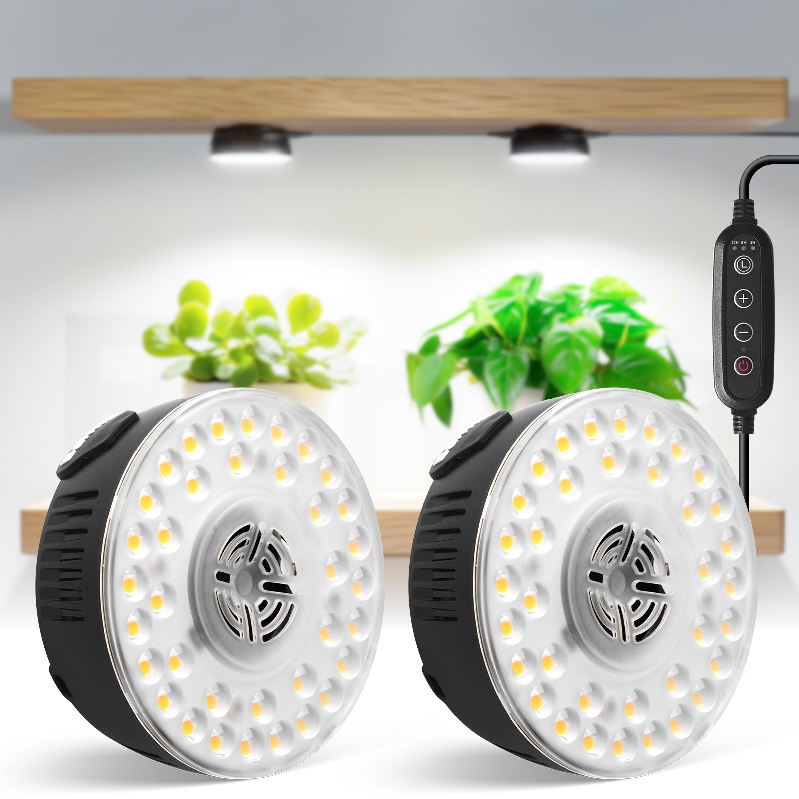 Barrina OG09 Orbgrow Series 9W Puck LED Grow Lights 5000K | Magnetic & Linkable with Smart Timer & 5 Level Dimmable