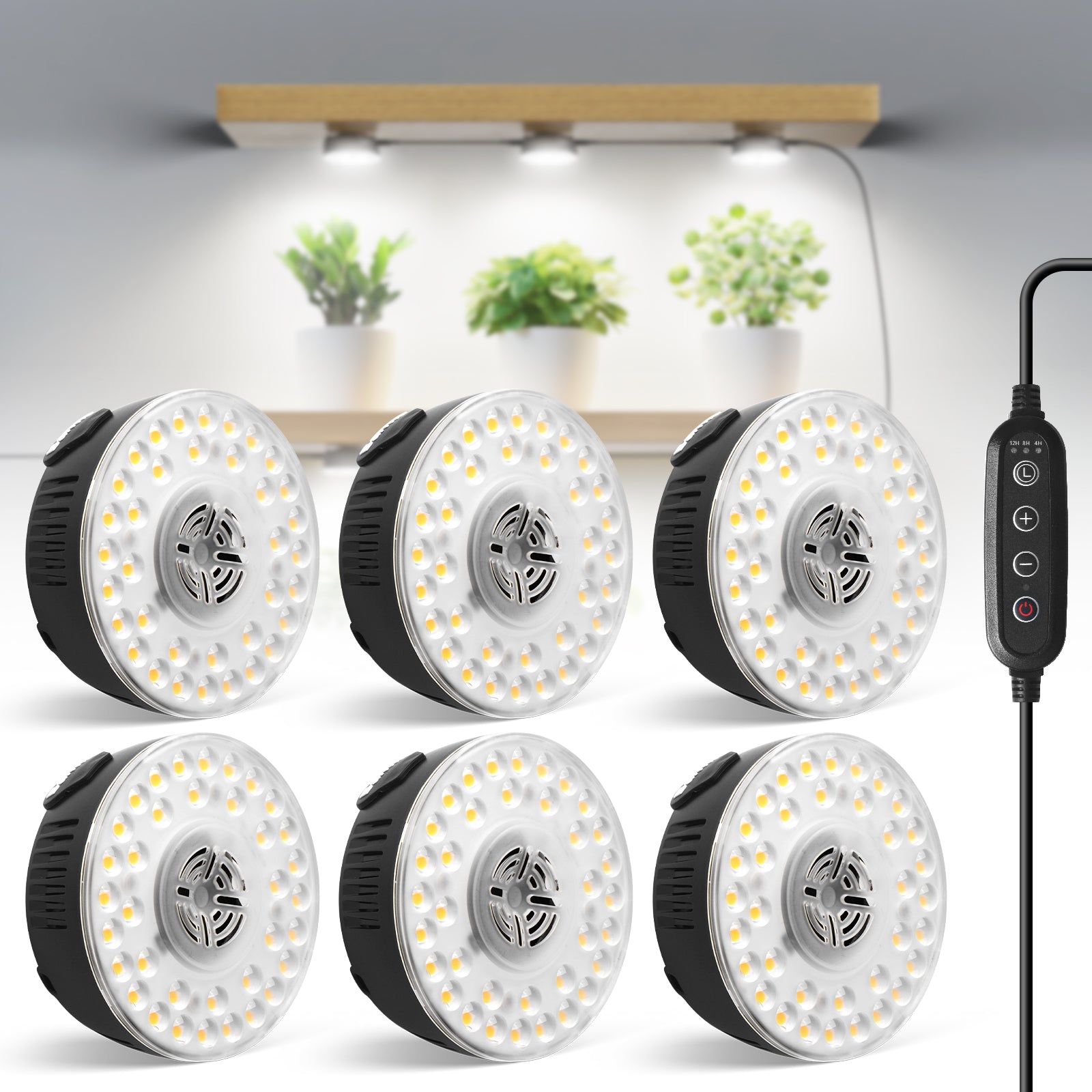Barrina OG09 Orbgrow Series 9W Puck LED Grow Lights 5000K | Magnetic & Linkable with Smart Timer & 5 Level Dimmable