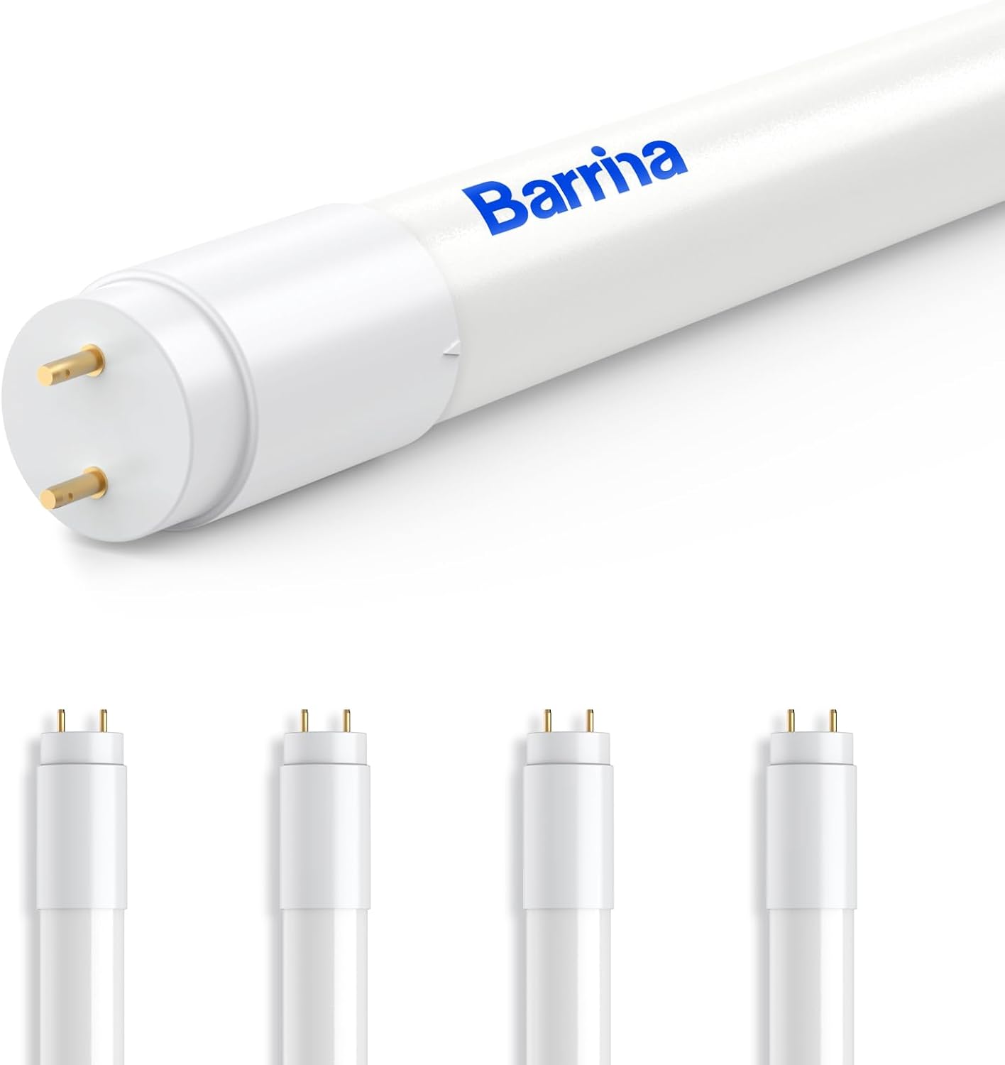 Barrina T8 18W LED Tube Lights 8FT 5000K 2300LM | Replacement for Fluorescent Tubes & Frosted Cover