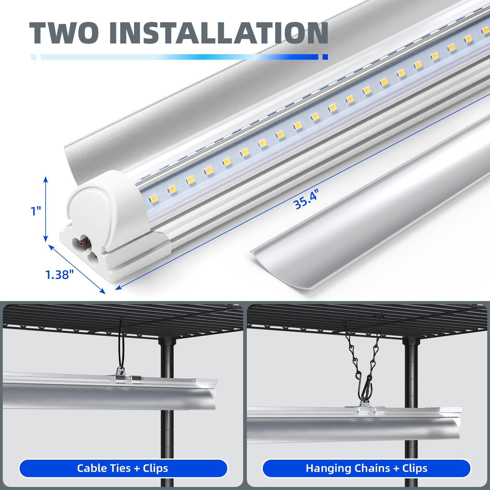 Barrina T8 6-Tire Plant Stand with 5Pcs 30W LED Grow Lights 3FT Yellow Light