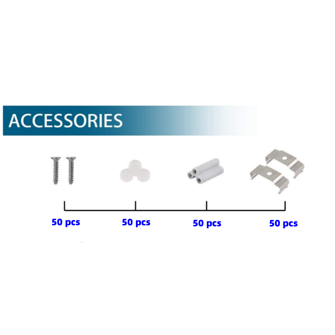 Accessories for Barrina T5 LED Clips with Screws 50 Set
