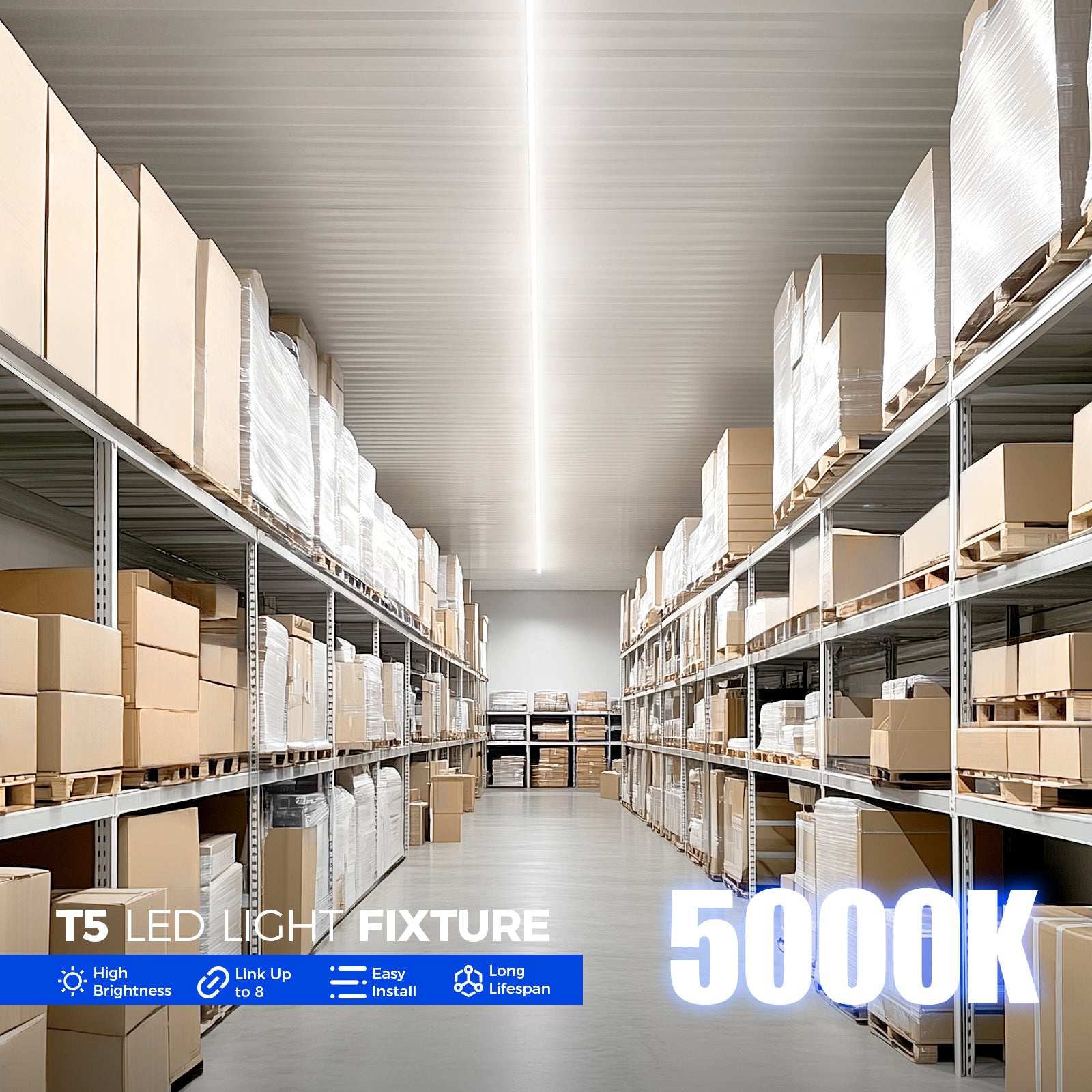 Barrina T5 20W LED Shop Lights 4FT 5000K 2200LM | Linkable & EMC | AAL20