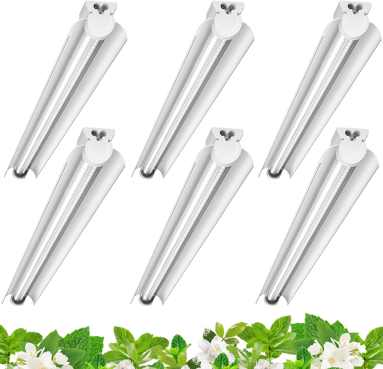 Barrina T8 30W LED Grow Light 3FT 5000K 6 Pack | Reflectors & Linkable | QI30