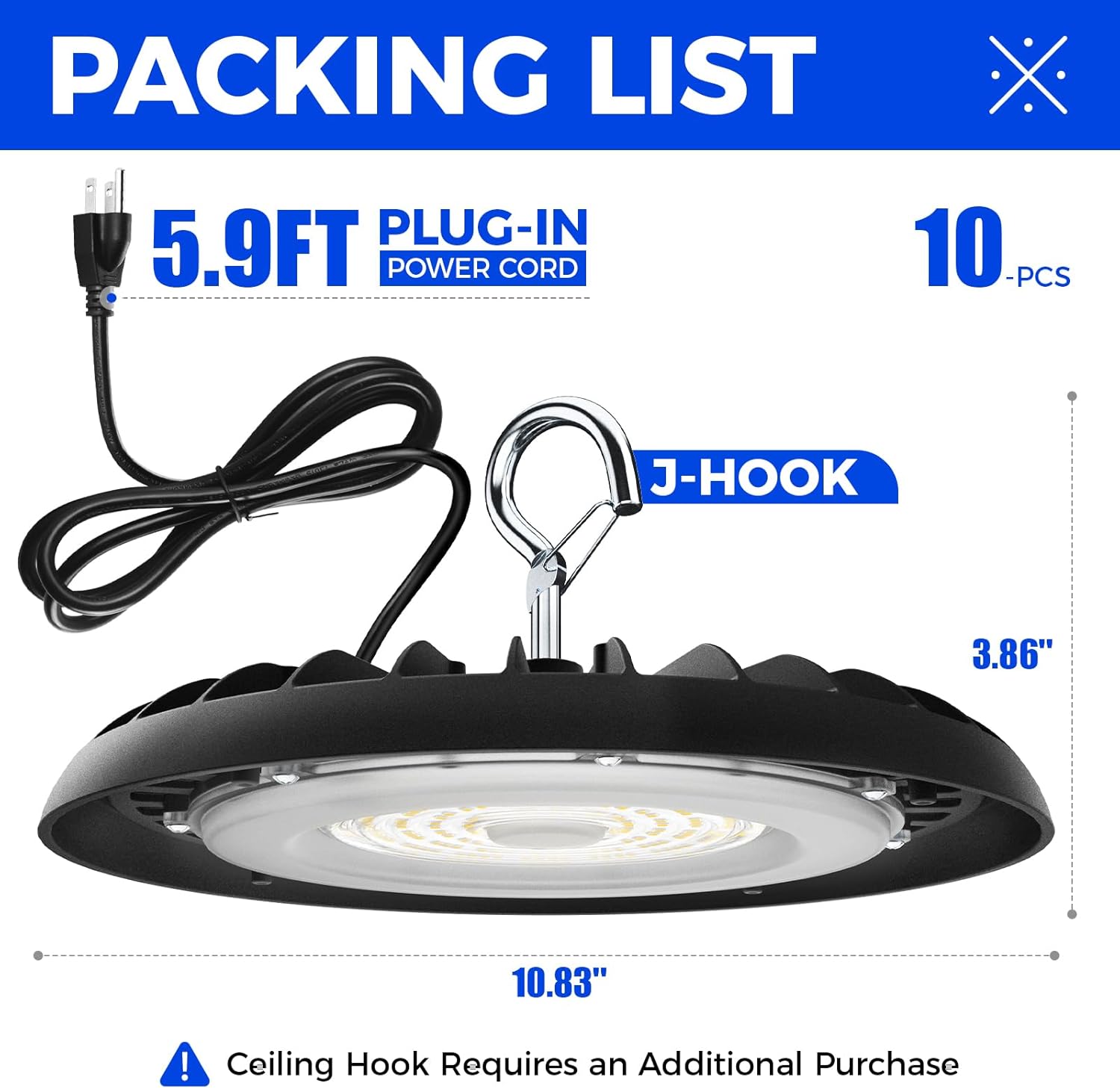 Barrina 150W UFO LED Shop Lights 5000K 21000LM | IP65 Waterproof & 110°Beam High Bay Light