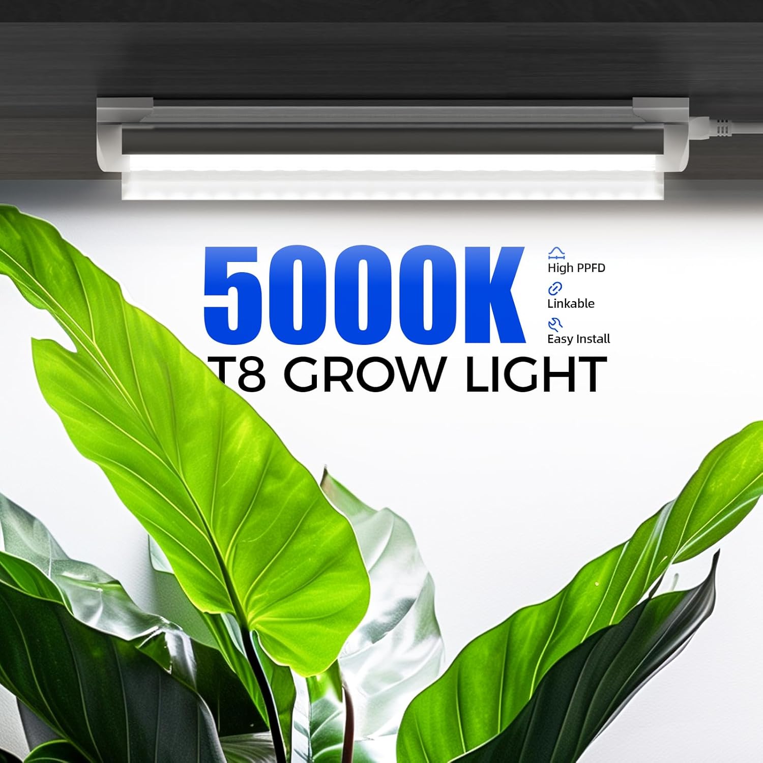 Barrina T8 15W LED Grow Light 1FT 5000K | Reflectors & Linkable | QC15