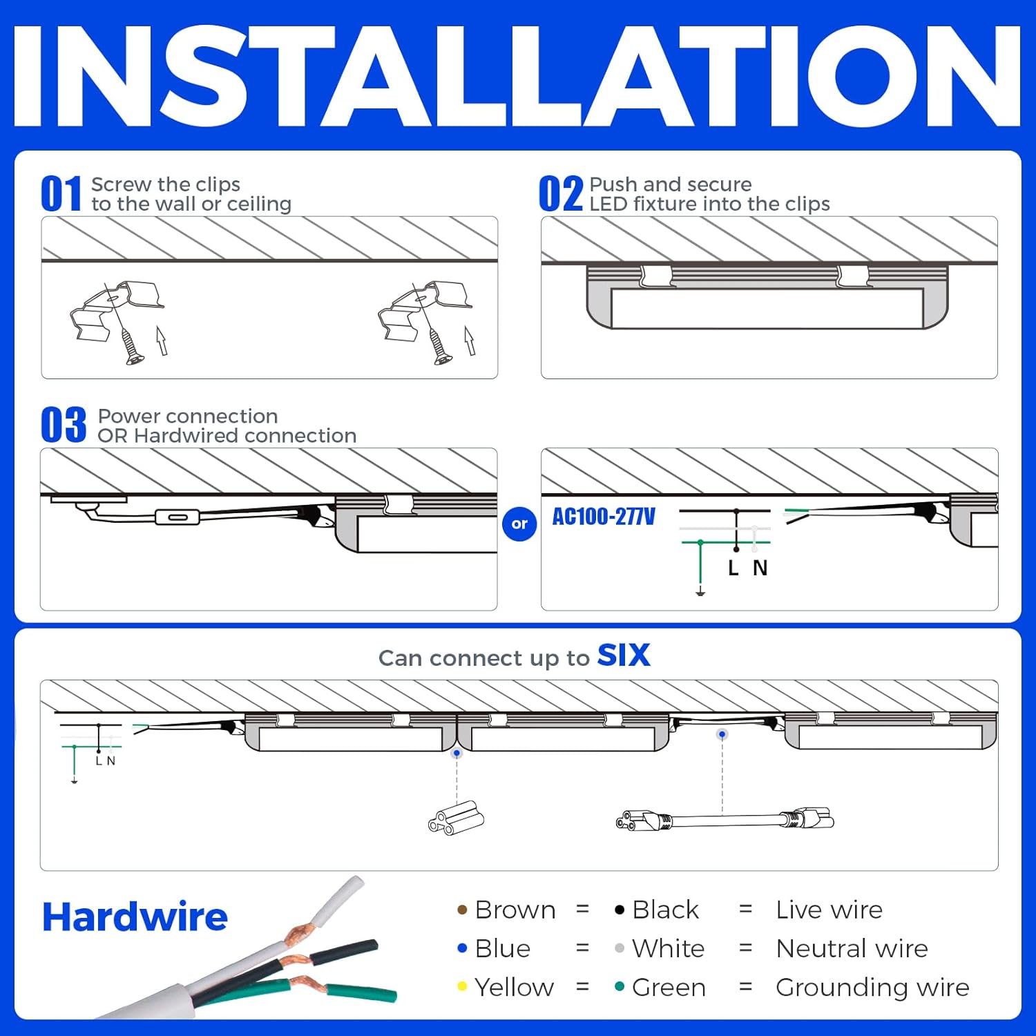 Barrina T8 40W LED Shop Light 4FT 5000K 5000LM | Clear Cover & V Shape Tube | BAL40