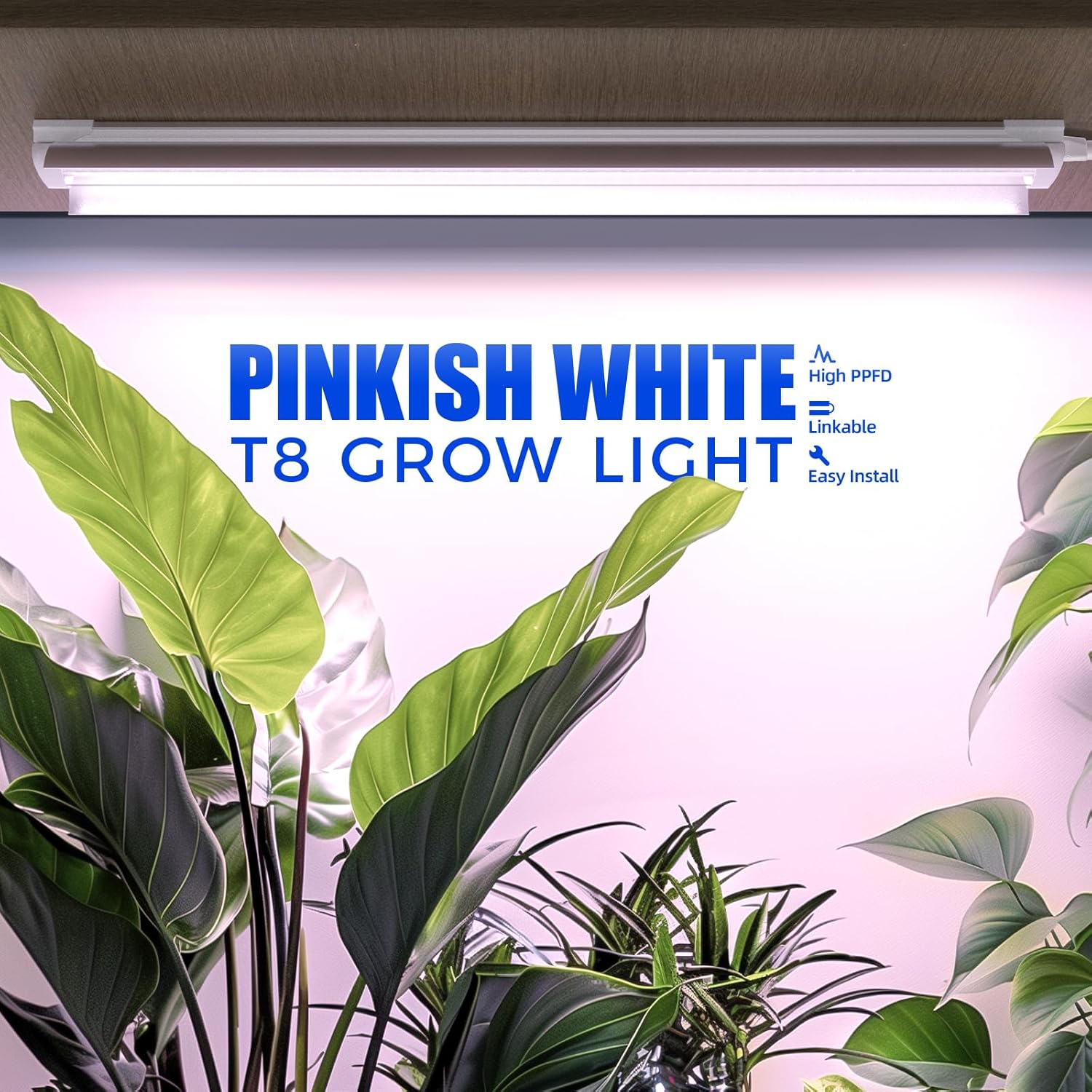 Barrina T8 24W LED Grow Light 2FT Pinkish White | Reflectors & Linkable | QF24