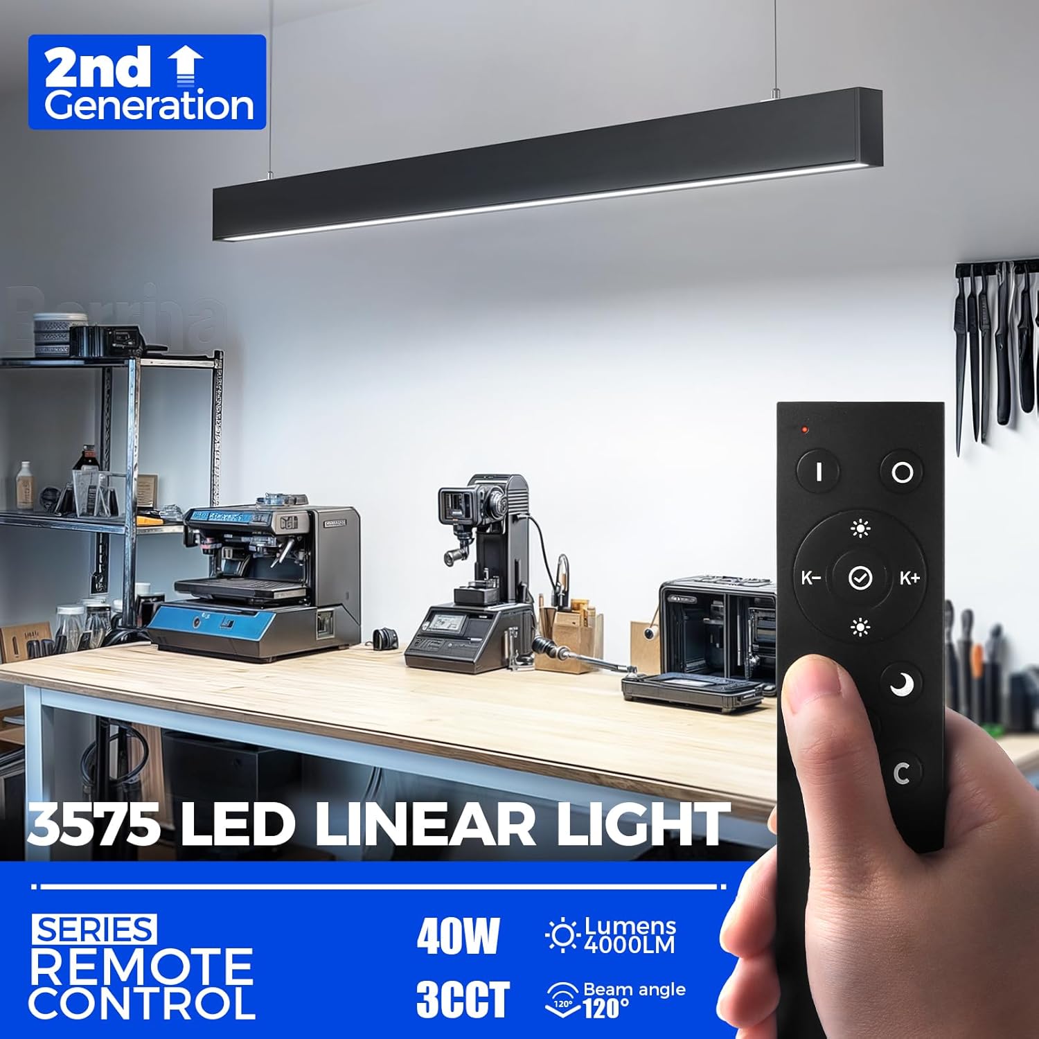 Barrina 3575 Remote Series 2nd-Generation 40W LED Linear Lights 4FT 3000K - 6000K 4000LM | Seamless Connection & Color Changing