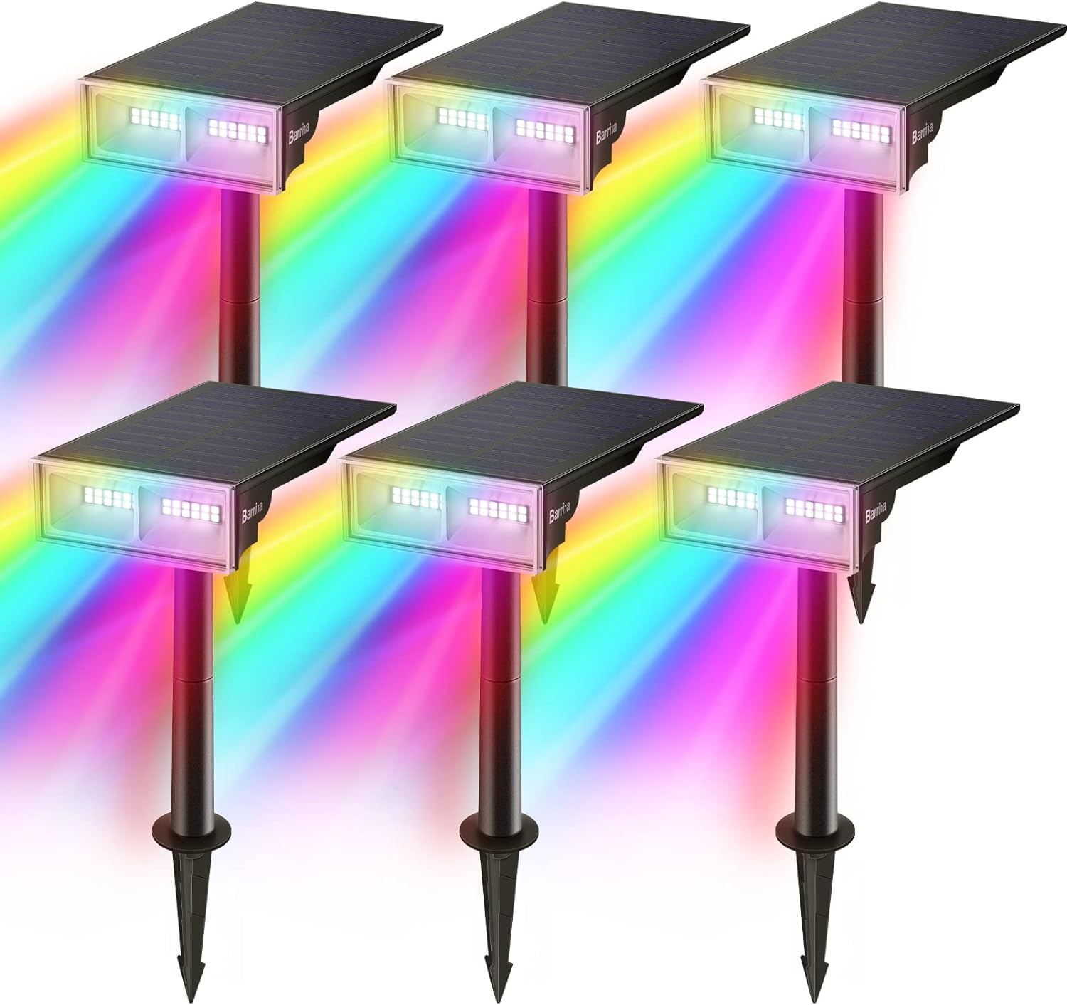 Solar Spot Lights,RGB 8 Colorful Modes,Auto ON/OFF,24 LEDs,2 Packs,TYN RGB 2