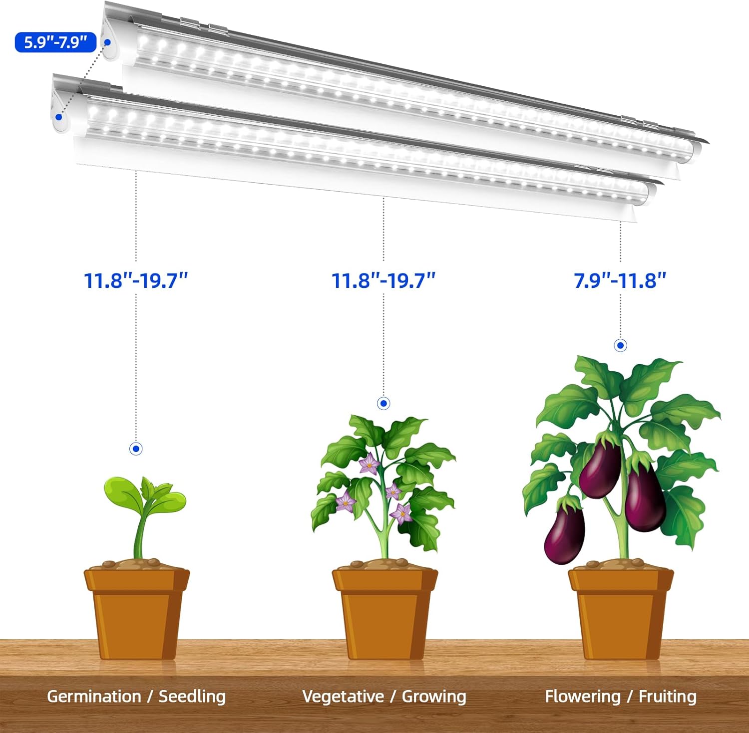 Barrina T8 24W LED Grow Light 2FT 5000k | Reflectors & Linkable | QF24