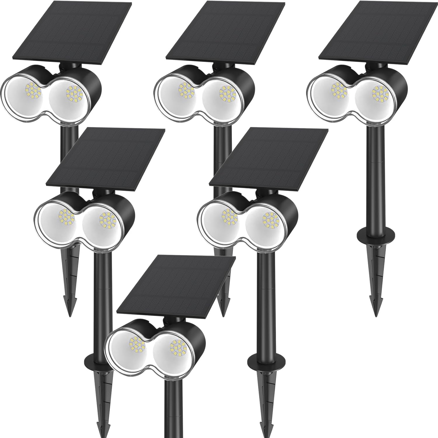 Solar Spot Lights,6500K,360°Horizontal Adjustable,3 Modes,Auto ON/OFF,4 Packs,WX 6500K 4