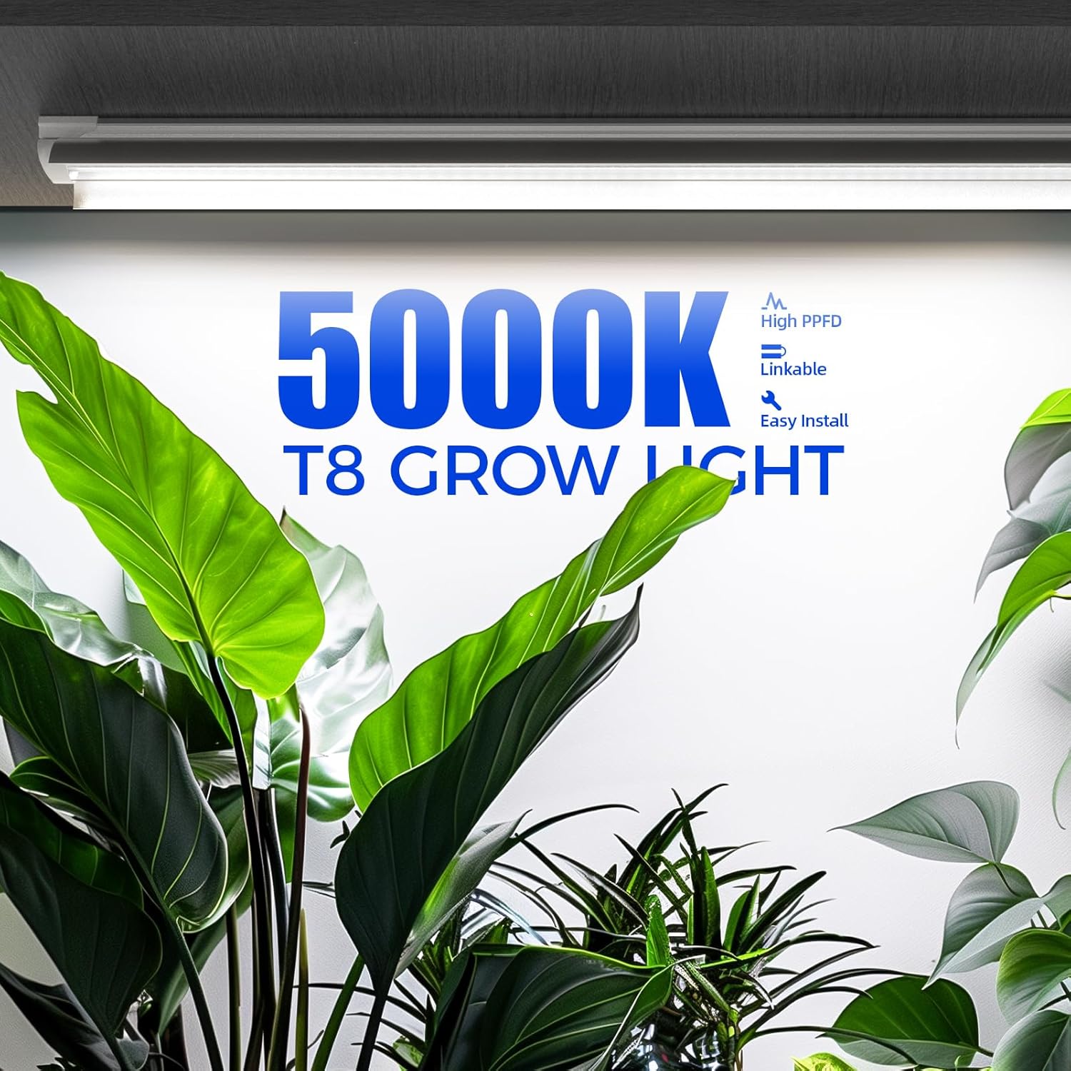 Barrina T8 42W LED Grow Lights 4FT 5000K | High PPFD & Linkable & Easy Install