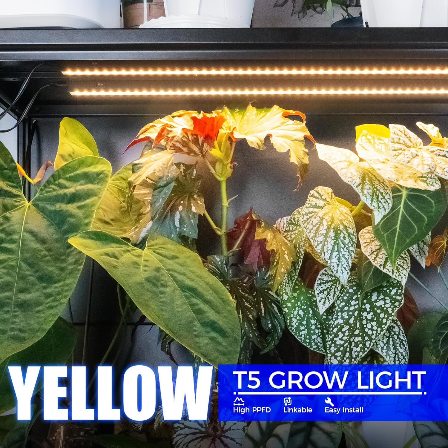 Barrina T5 16W LED Grow Lights 3FT Yellow Light | Magnetic Installation & Linkable | NI16