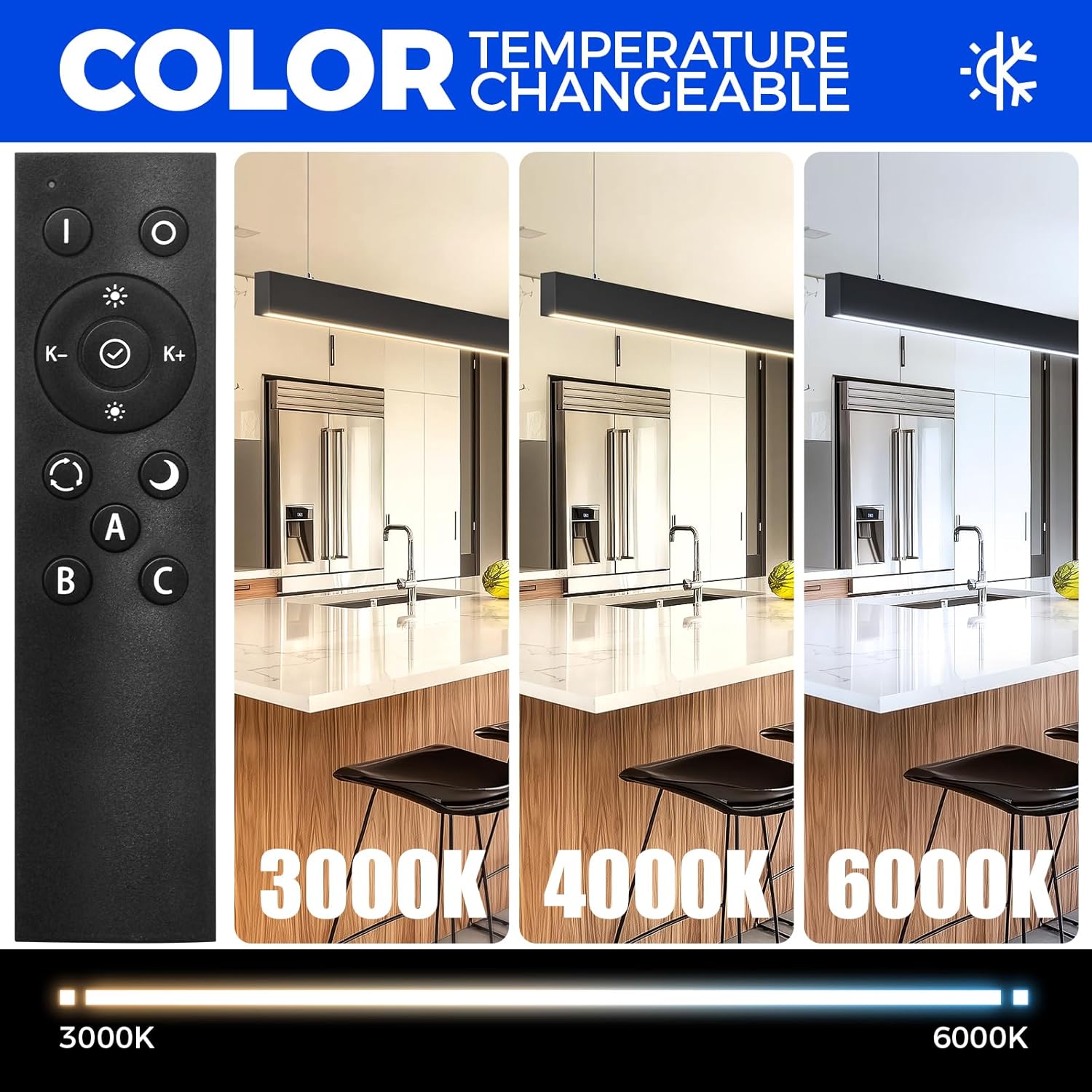 Barrina 3575 Remote Series 2nd-Generation 40W LED Linear Lights 4FT 3000K - 6000K 4000LM | Seamless Connection & Color Changing