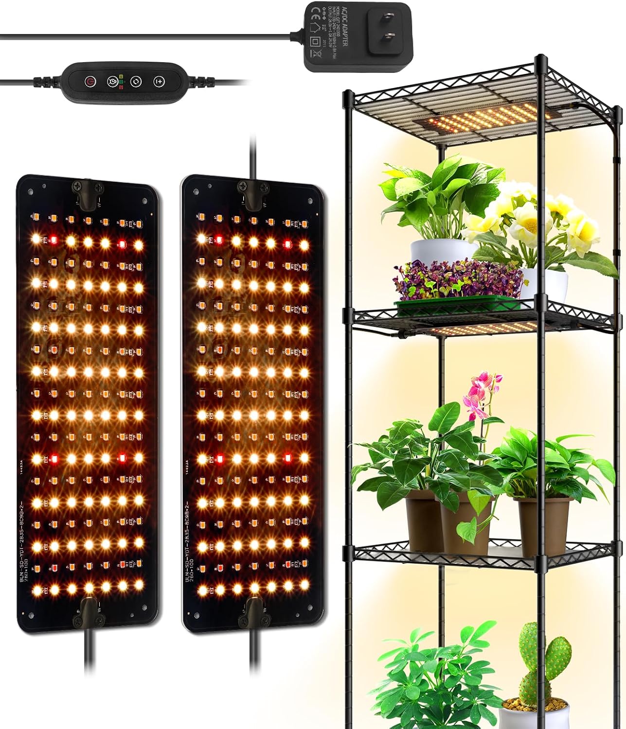 Barrina 10W LED Grow Light Panels 3-Spectrum | Ultra-Thin & Timer | DC10