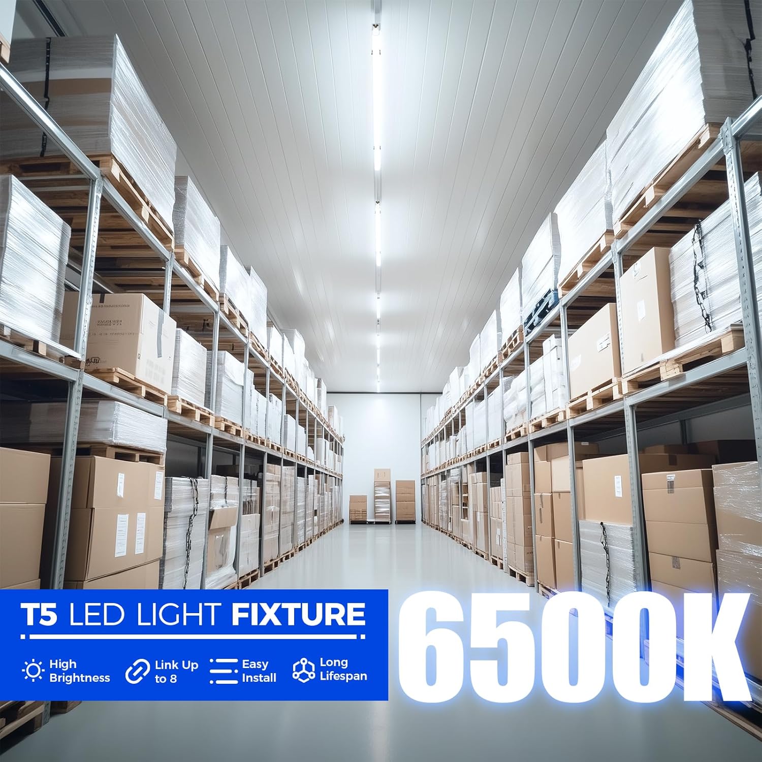 Barrina T5 20W LED Shop Lights 4FT 6500K 2200LM | Linkable & EMC | AAL20