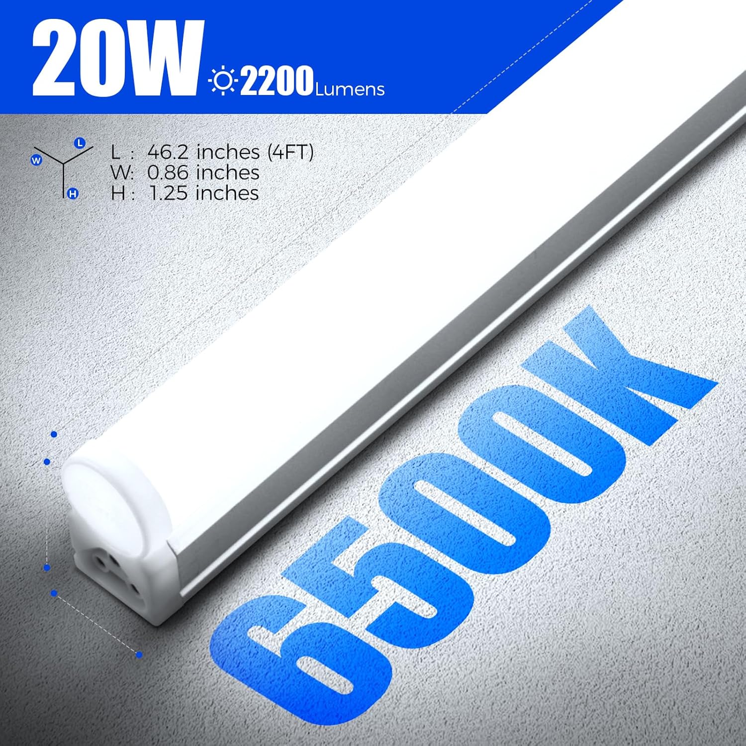 Barrina T5 20W LED Shop Lights 4FT 6500K 2200LM | Linkable & EMC | AAL20