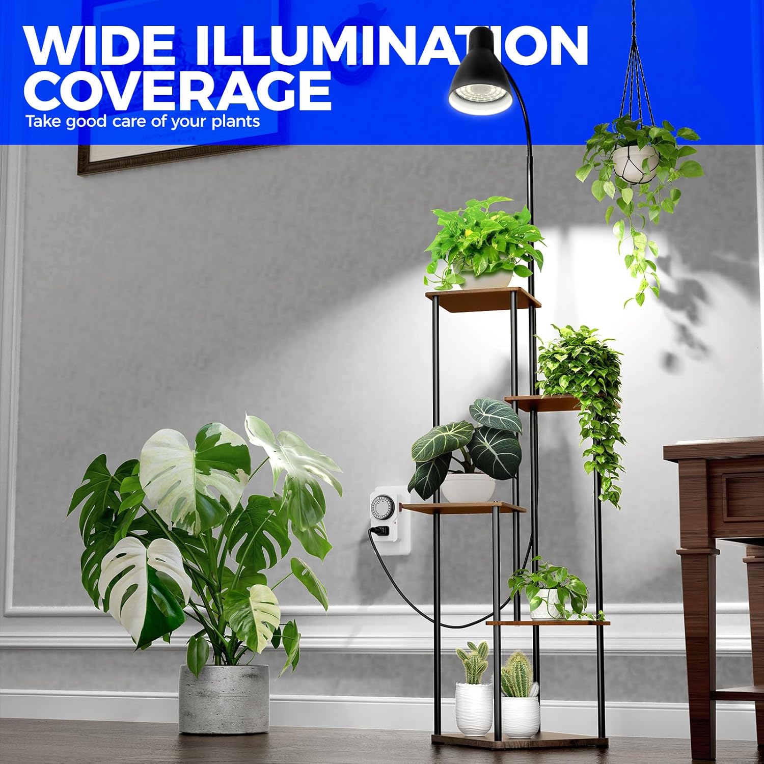 Barrina Plant Stand with 25W LED UFO Grow Light 5000K | Full Spectrum & 360° Adjustable | TQ25