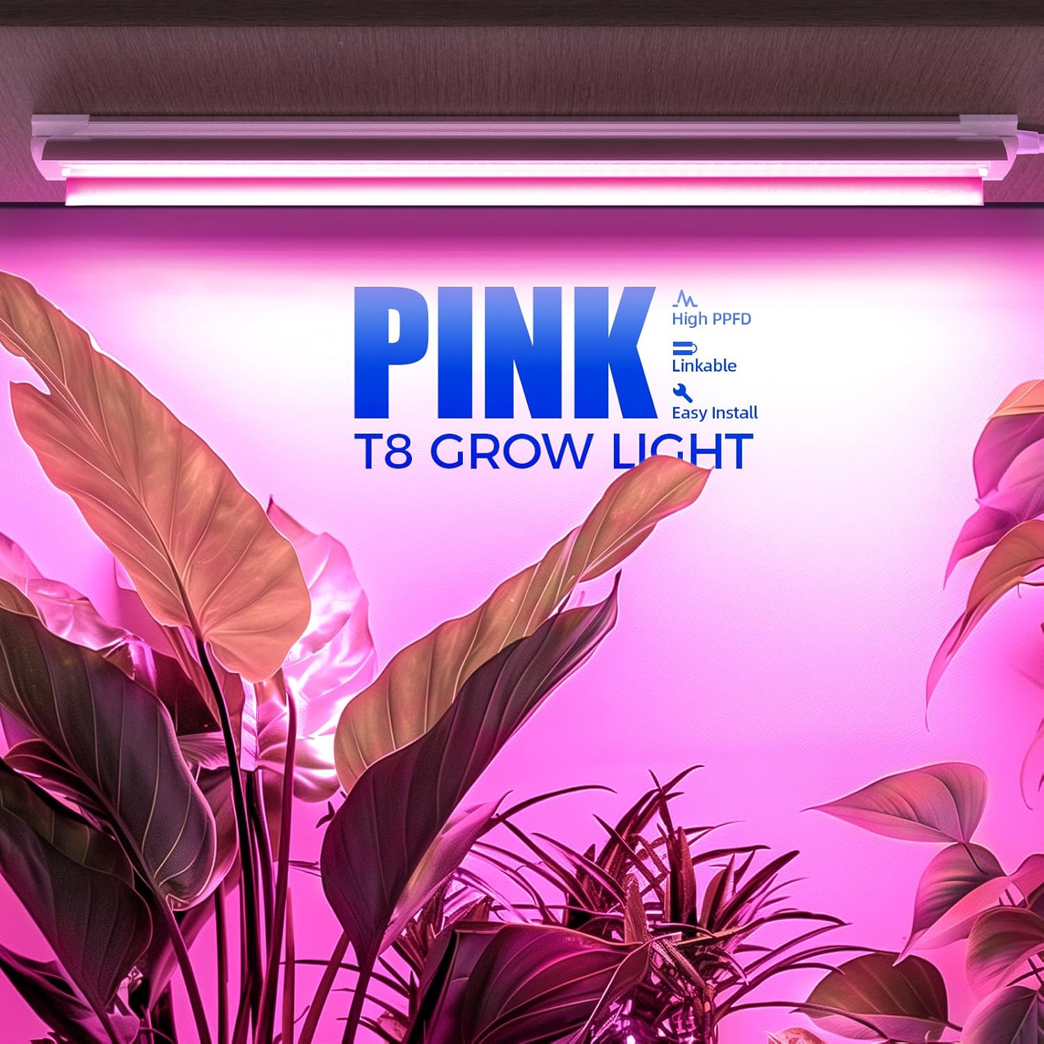 Barrina T8 24W LED Grow Light 2FT Pink Light | Reflectors & Linkable | QF24