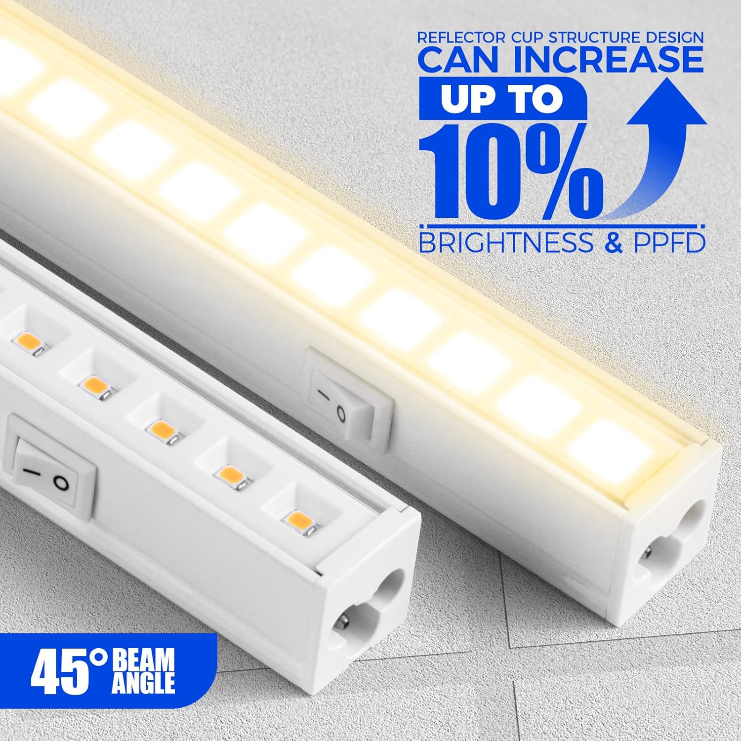 Barrina T5 Pro 10W LED Grow Light 2FT Yellow Light | Reflector Cup & Linkable