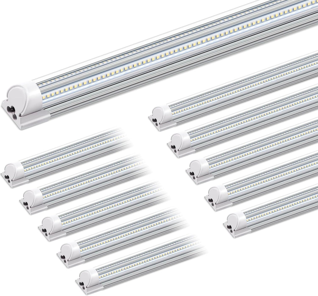 Barrina 8FT LED Shop Light 100W, 15000LM 6500K Super Bright White, with Clear Cover,T8 ETL Listed