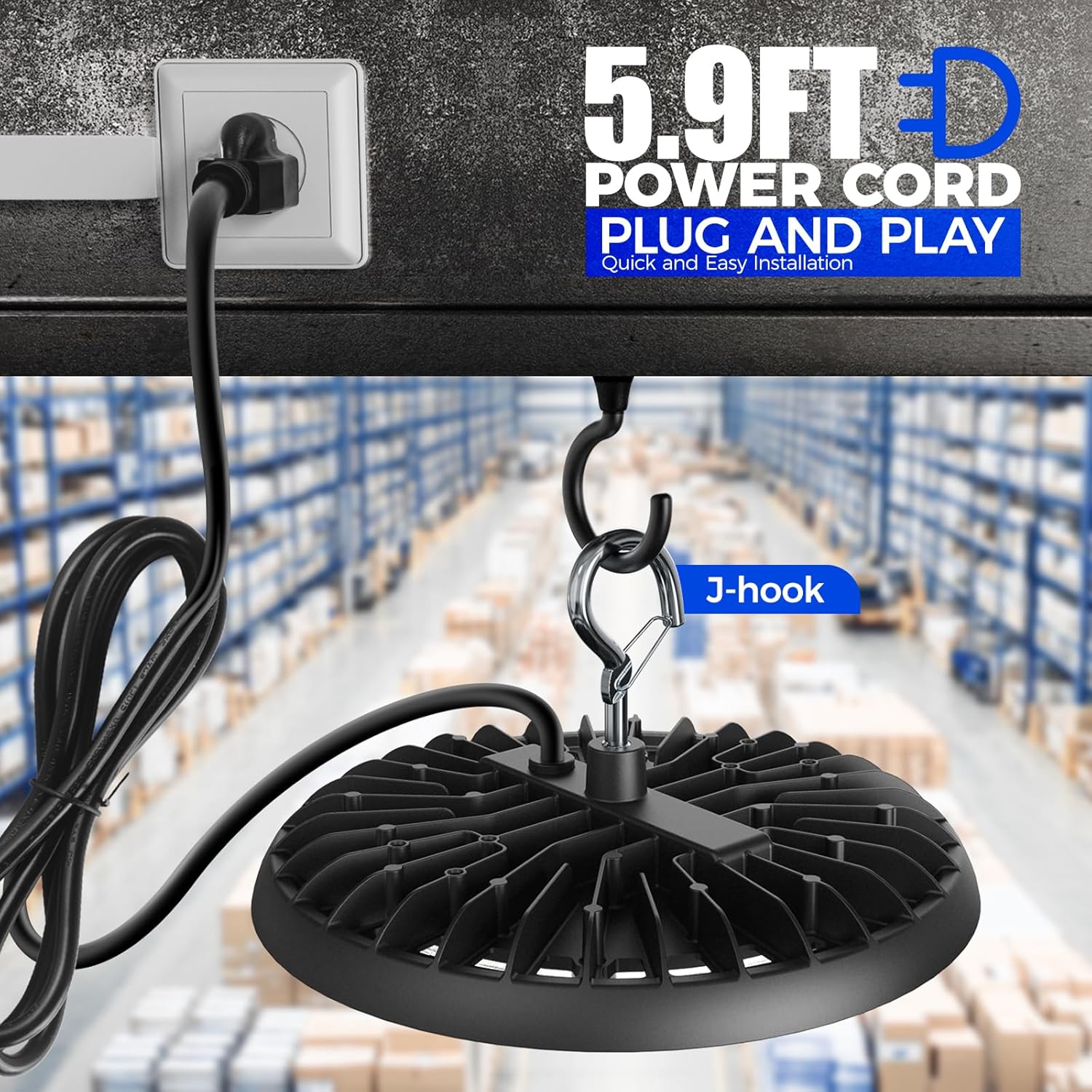 Barrina 150W UFO LED High Bay 5000K 21000LM | 6000V Surge Protection & IP65 Waterproof | BH150