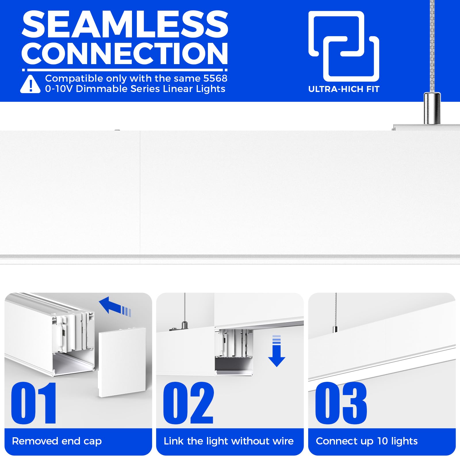 5568-0-10V Series LED Linear Light, White, 2nd-Generation