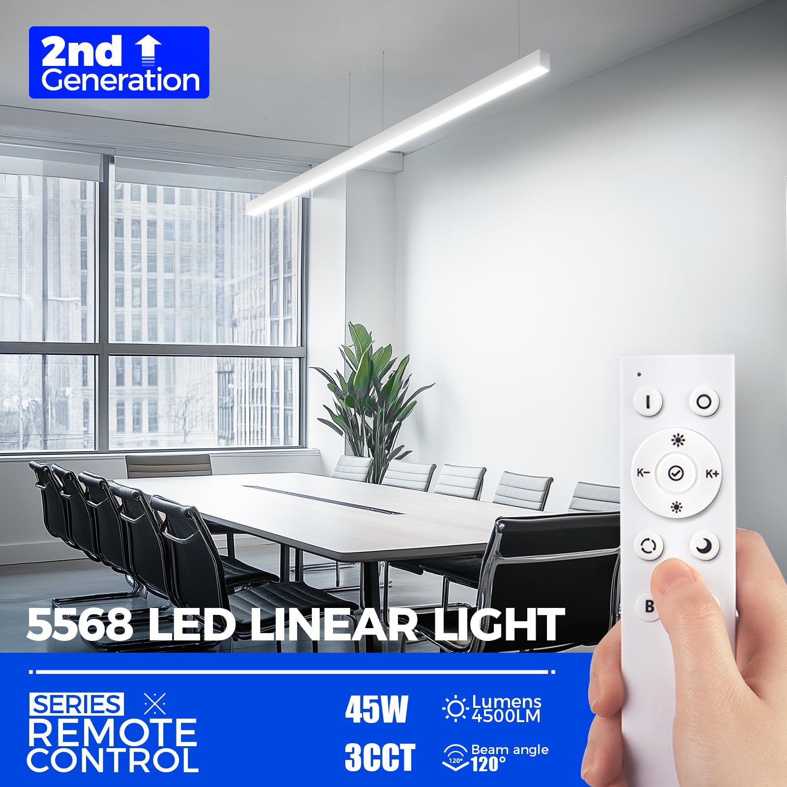 Barrina 5568 Remote Series 2nd-Generation 45W LED Linear Lights 4FT 3000K - 6000K 4500LM | Seamless Connection & Color Changing